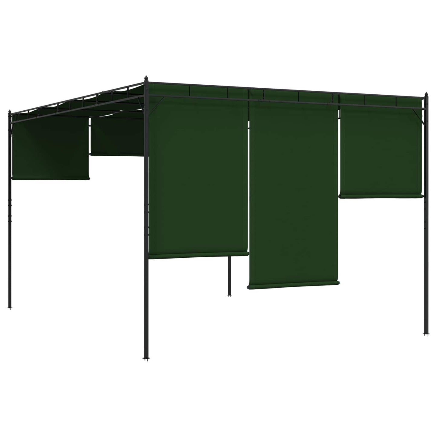 Pavillon 4 x 3 x 2,3 m Grøn Polyester og Stål