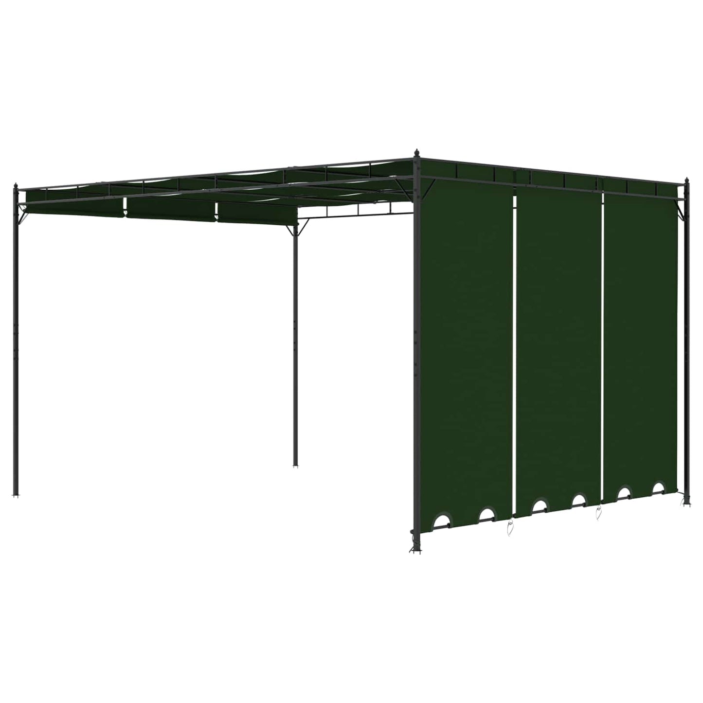 Pavillon 4 x 3 x 2,3 m Grøn Polyester og Stål