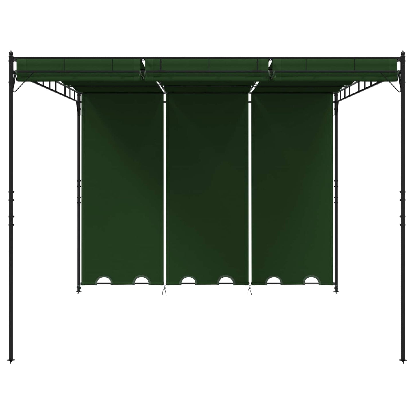 Pavillon 4 x 3 x 2,3 m Grøn Polyester og Stål