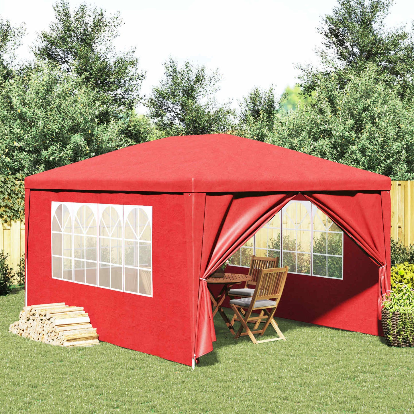 Party Tent 400 x 300 x 255 cm Rød PE og stål