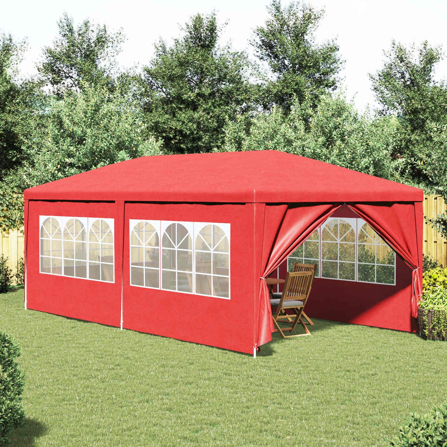 Party Tent 600 x 300 x 255 cm Rød PE og stål