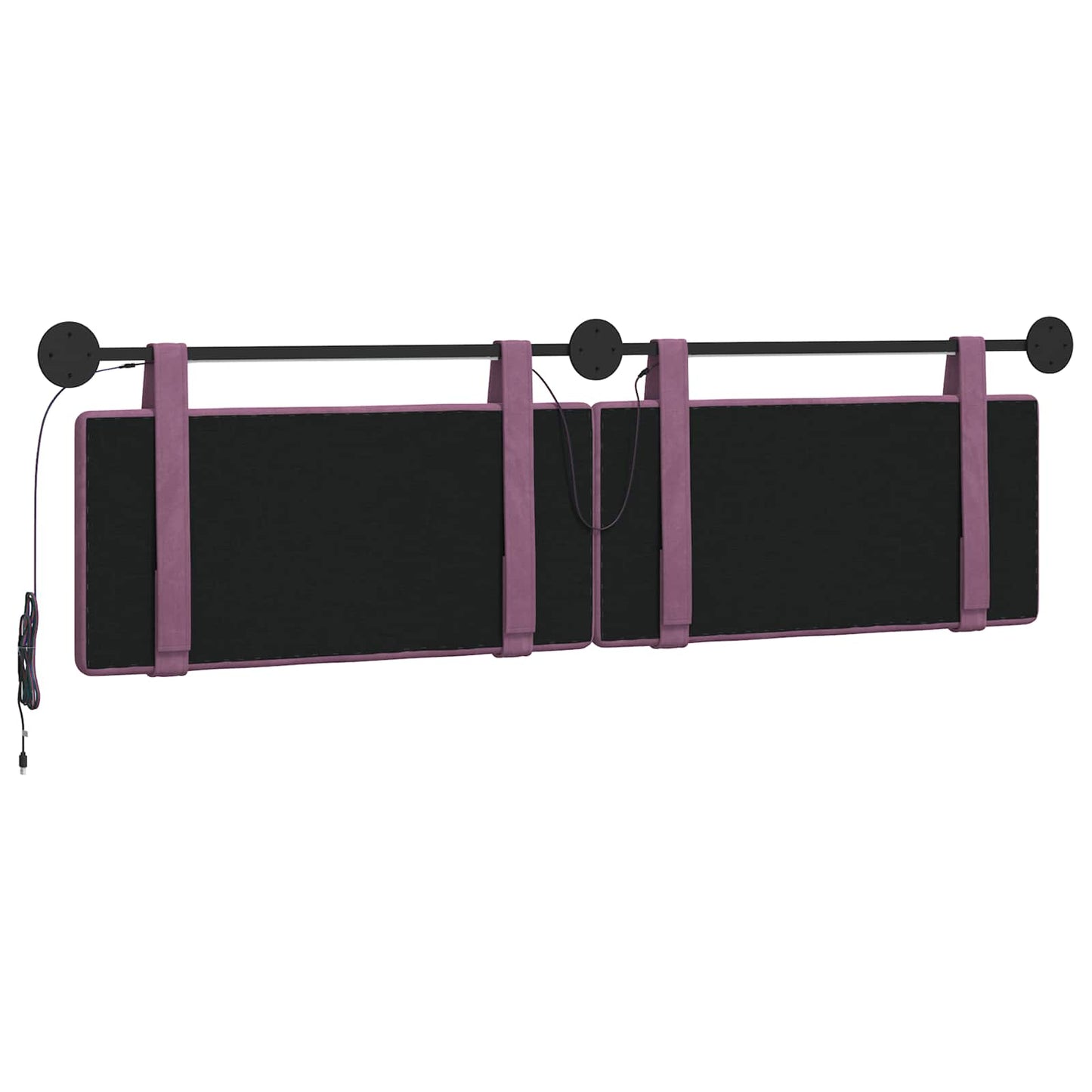 Hængende sengegavl Med LED-lys Lilla Fløjl