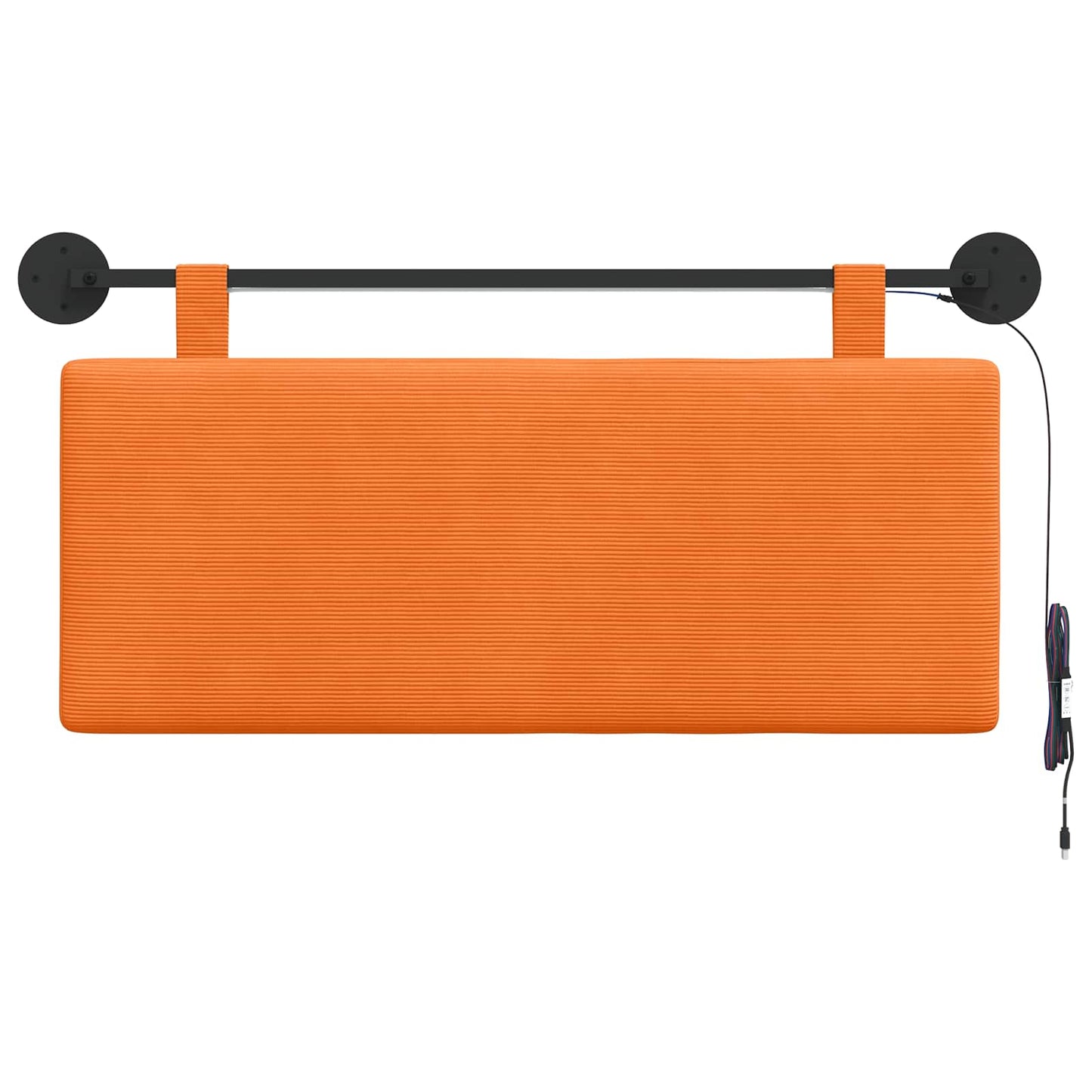 Hængende sengegavl Med LED-lys Orange Velourstof