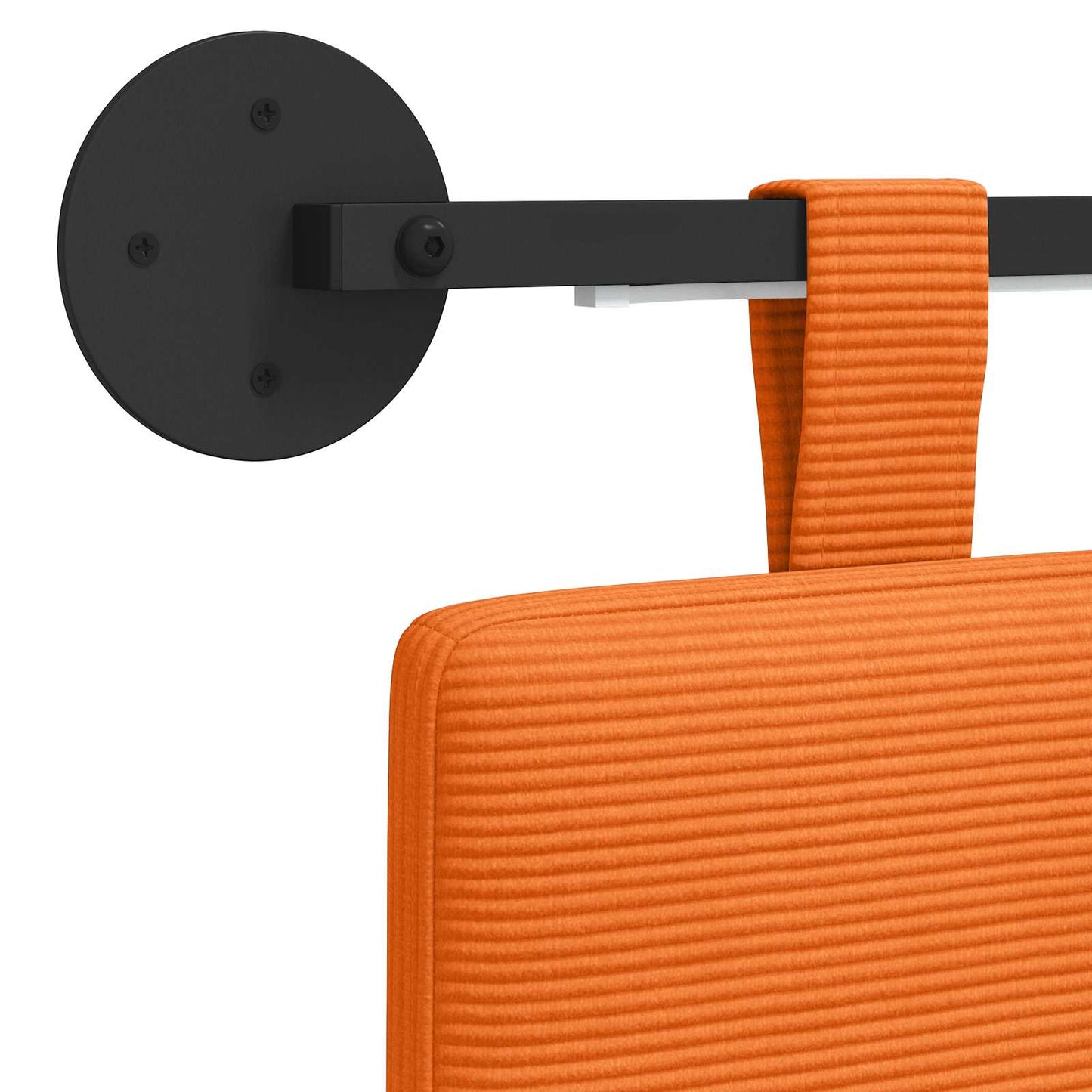 Hængende sengegavl Med LED-lys Orange Velourstof
