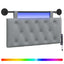 Hængende sengegavl Med LED-lys Lysegrå Stof