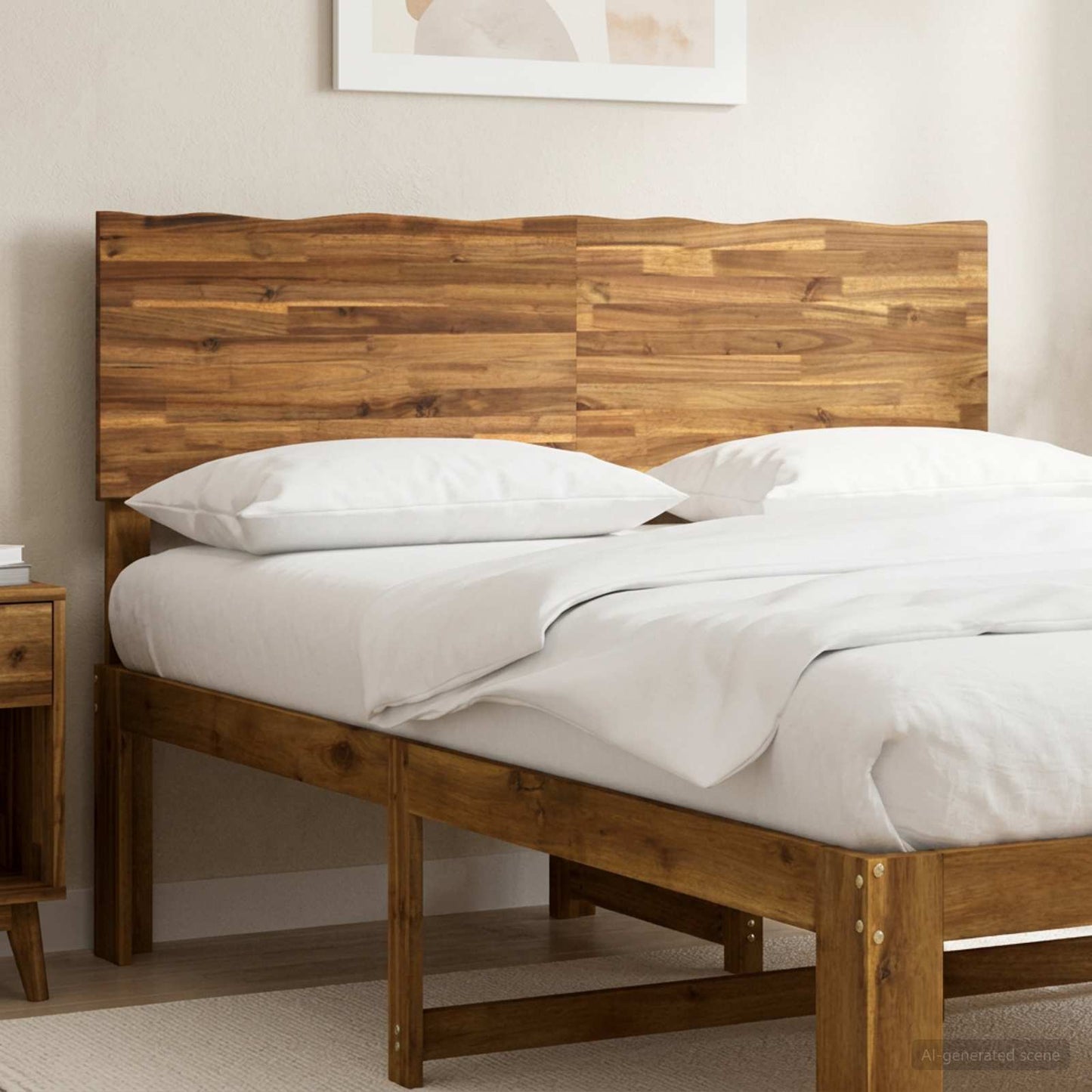 Sengegavl med naturkant ROSTOCK Naturfarvet 160 cm