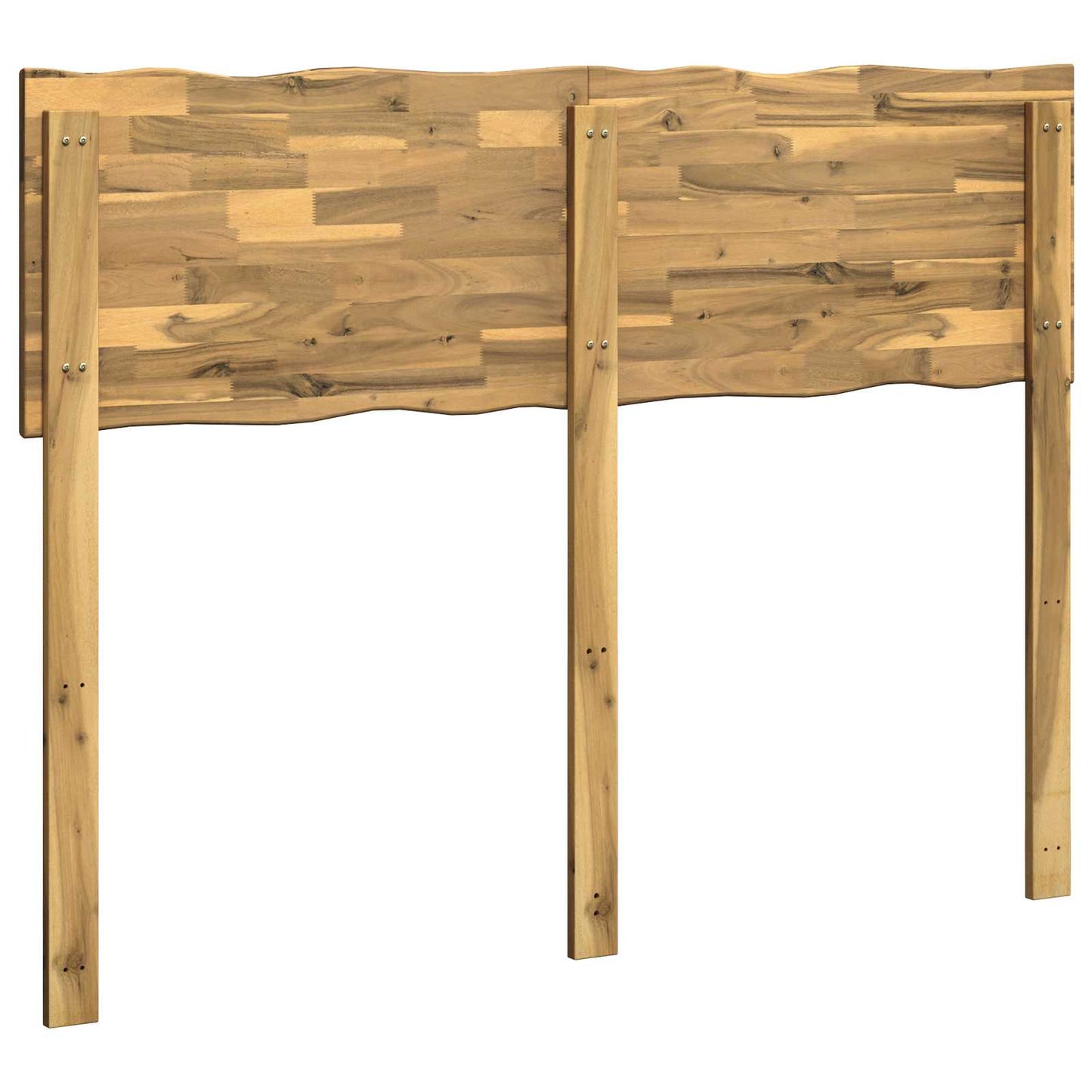 Sengegavl med naturkant ROSTOCK Hvid 150 cm Massivt Akacietræ