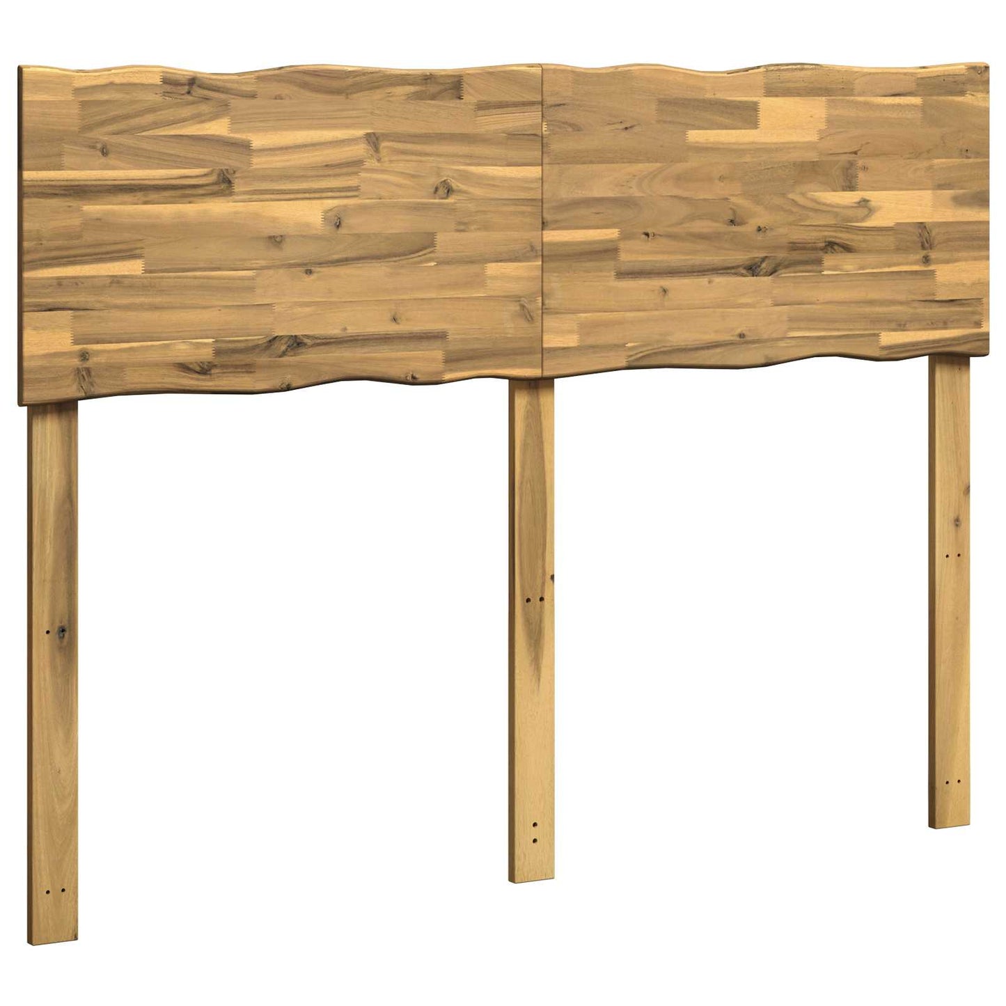 Sengegavl med naturkant ROSTOCK Hvid 140 cm Massivt Akacietræ