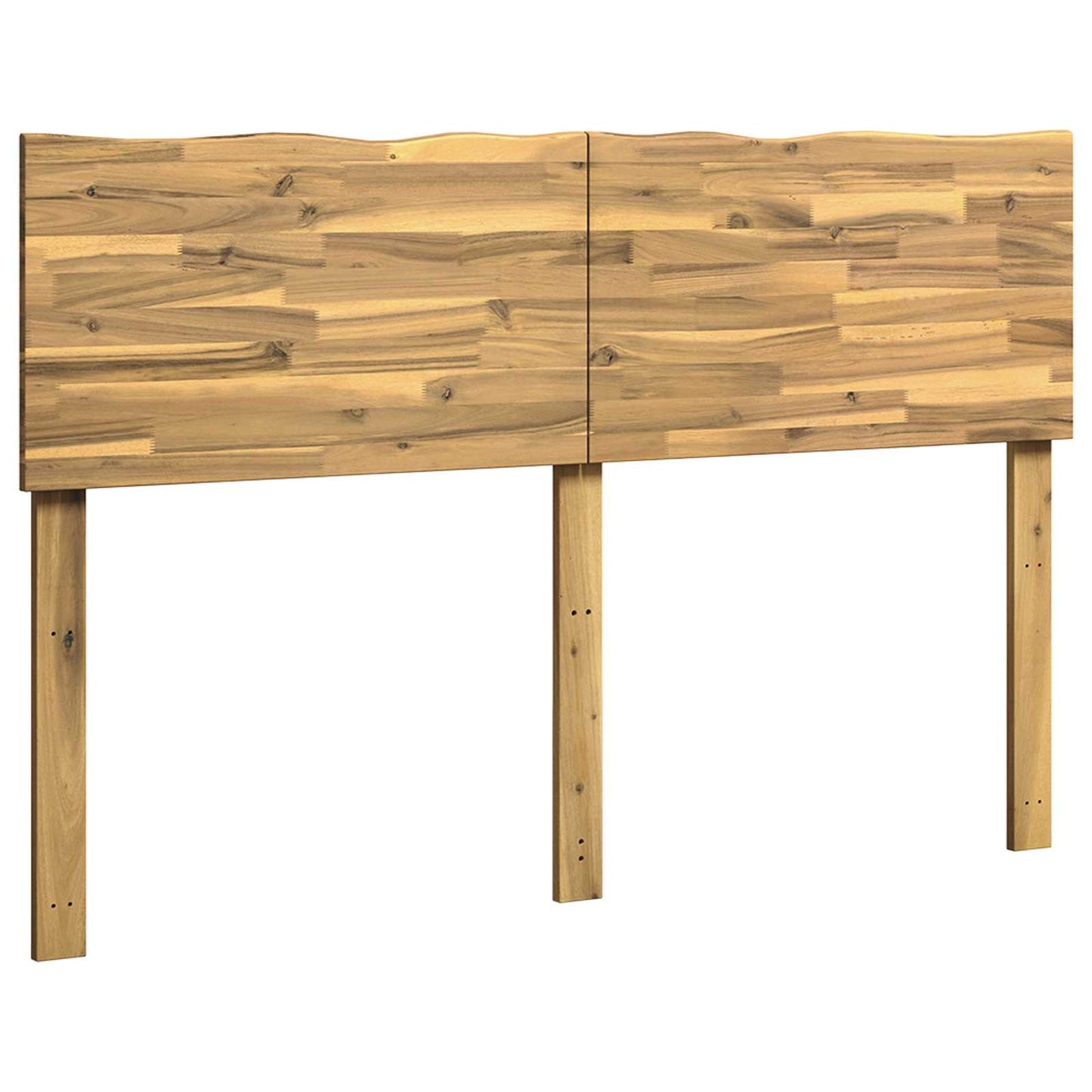 Sengegavl med naturkant ROSTOCK Hvid 160 cm Massivt Akacietræ