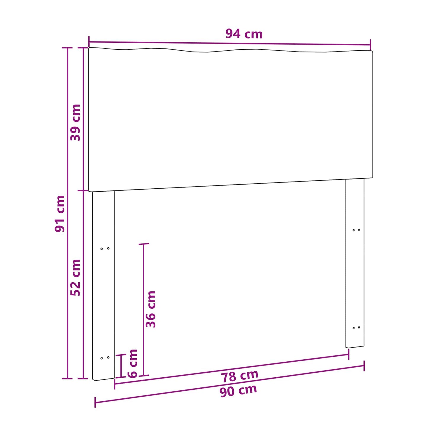 Sengegavl med naturkant ROSTOCK Mørk Brun 90 cm