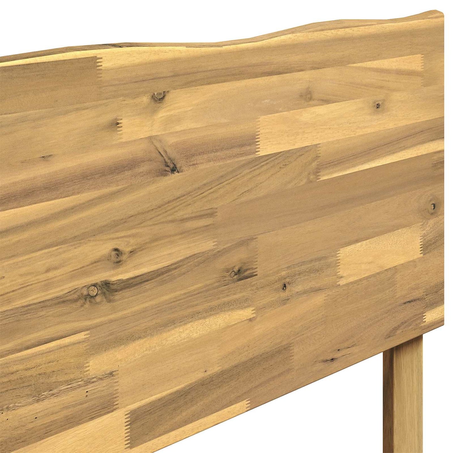 Sengegavl med naturkant ROSTOCK Hvid 135 cm Massivt Akacietræ