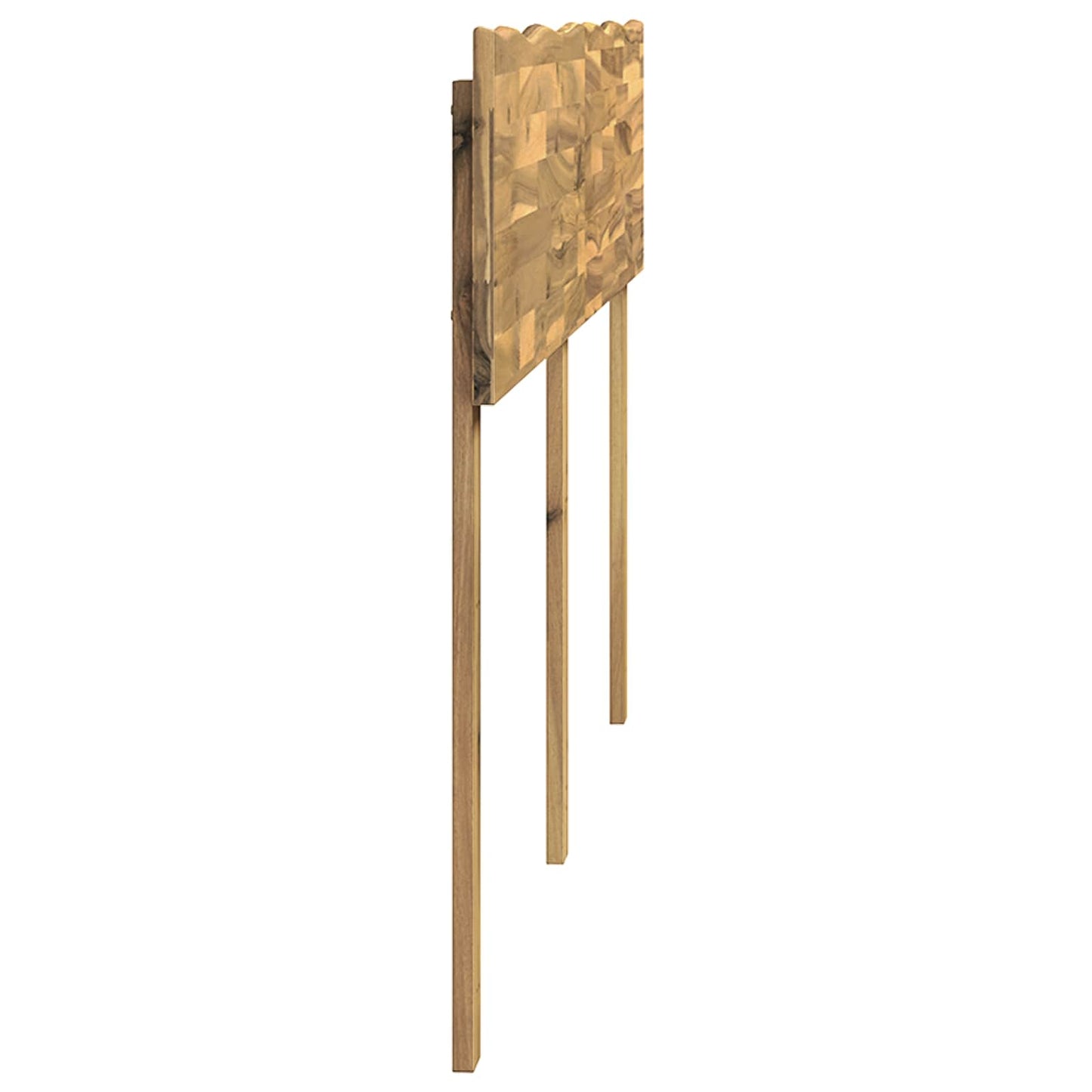 Sengegavl med naturkant ROSTOCK Hvid 135 cm Massivt Akacietræ