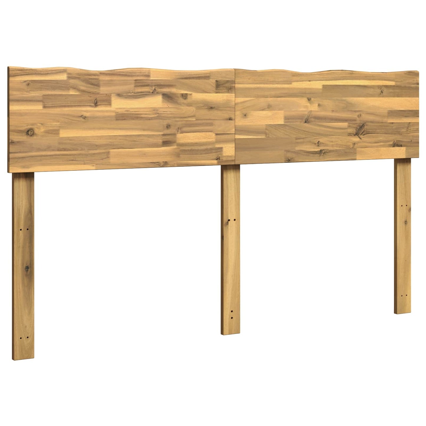 Sengegavl med naturkant ROSTOCK Hvid 120 cm Massivt Akacietræ