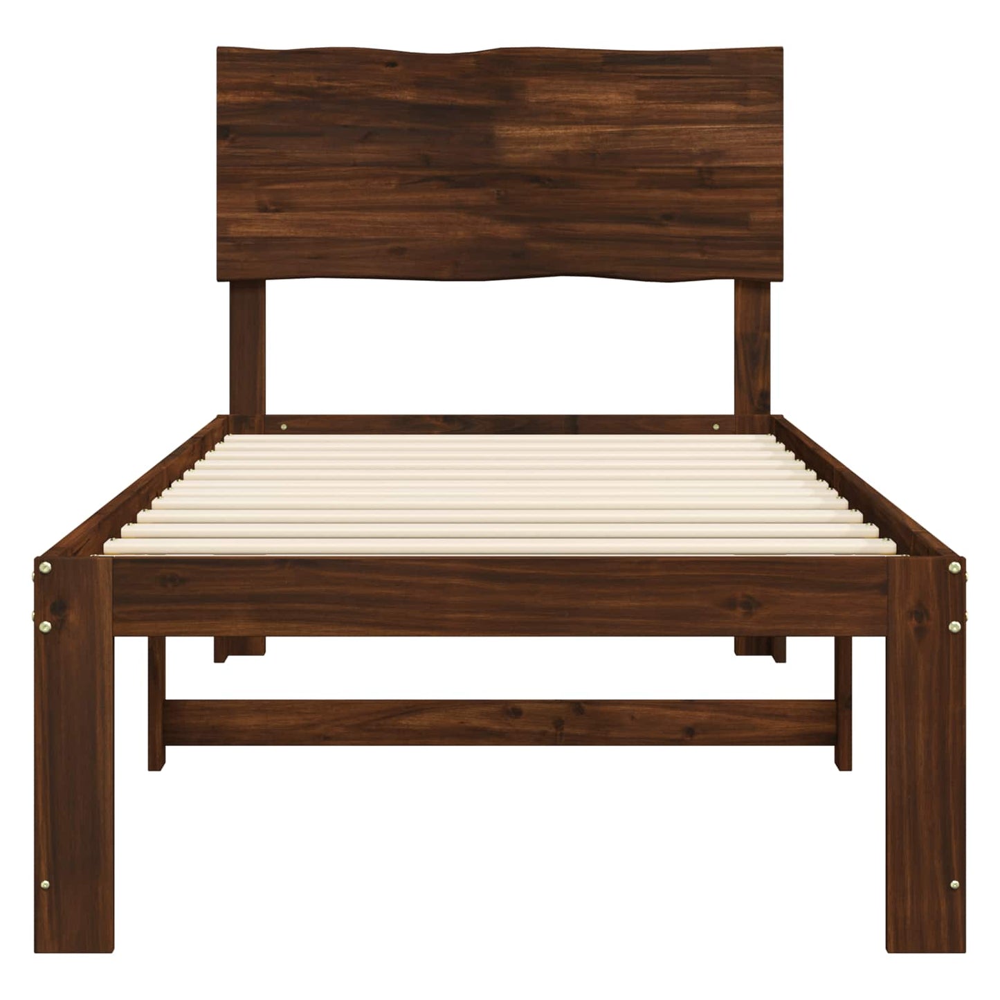 Enkelt Sengebund med Hovedgærde ROSTOCK Mørk Brun 100 x 200 cm