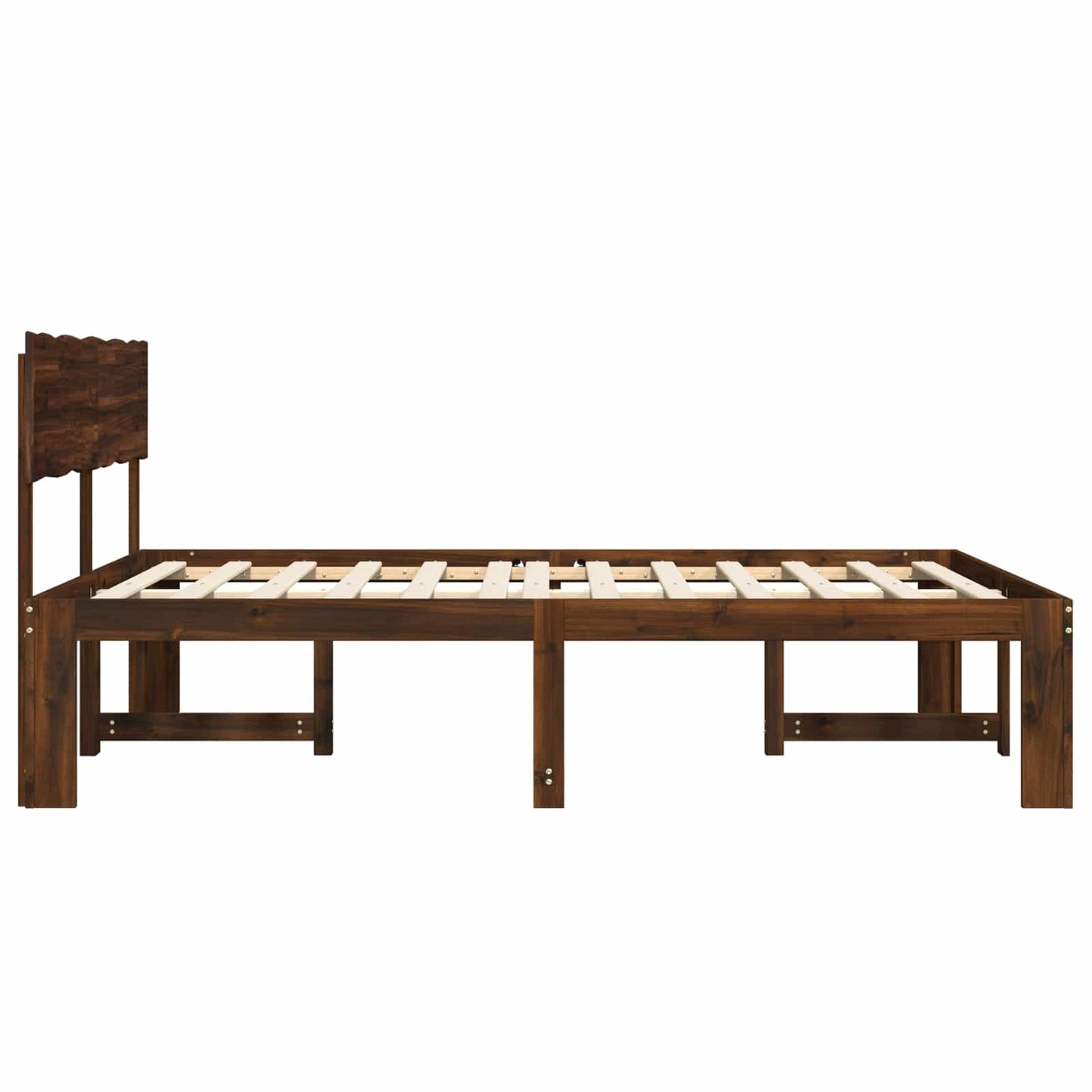 Dobbelt Sengestel med Hovedgærde ROSTOCK Mørk Brun 120 x 190 cm
