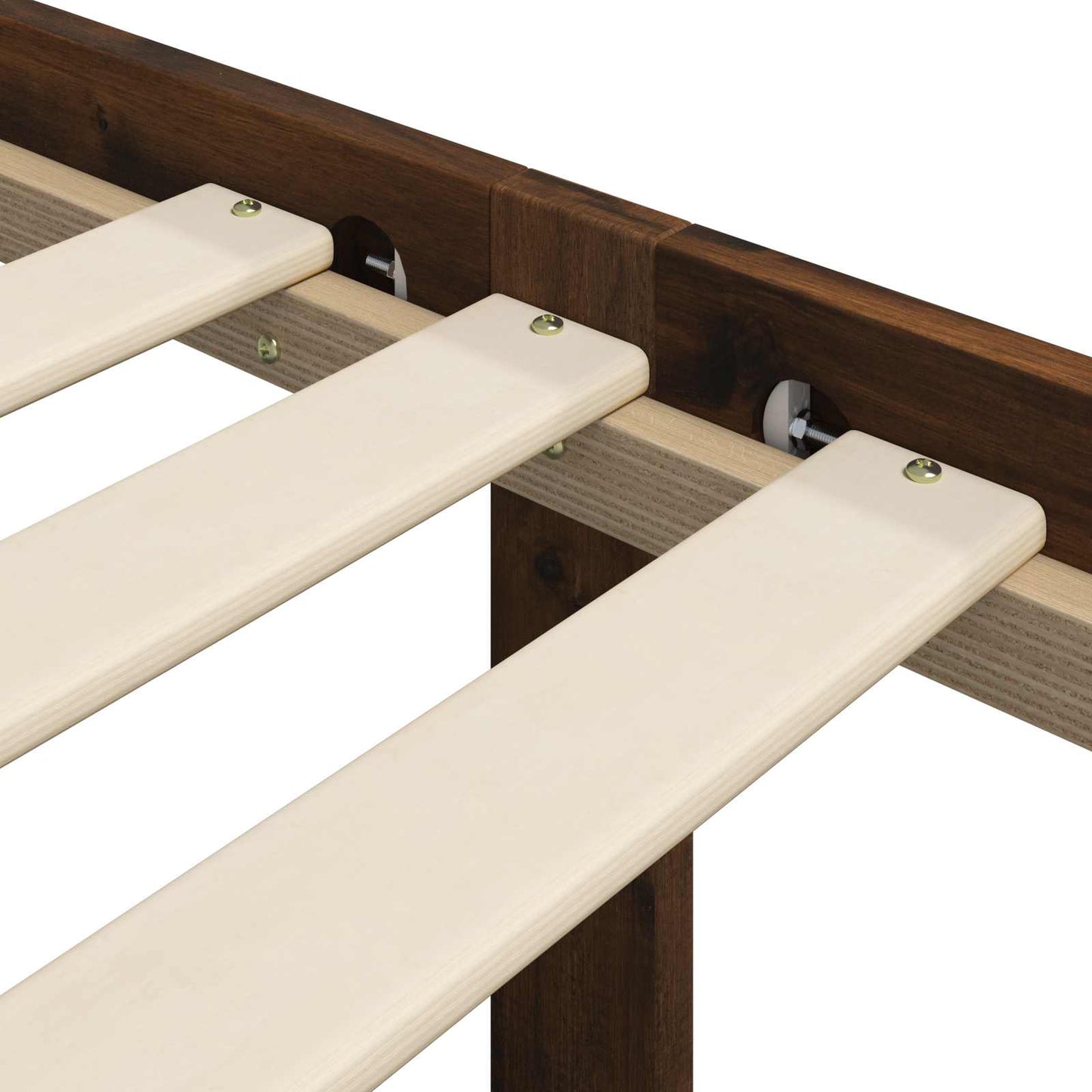 Enkelt Sengebund med Hovedgærde ROSTOCK Mørk Brun 90 x 200 cm