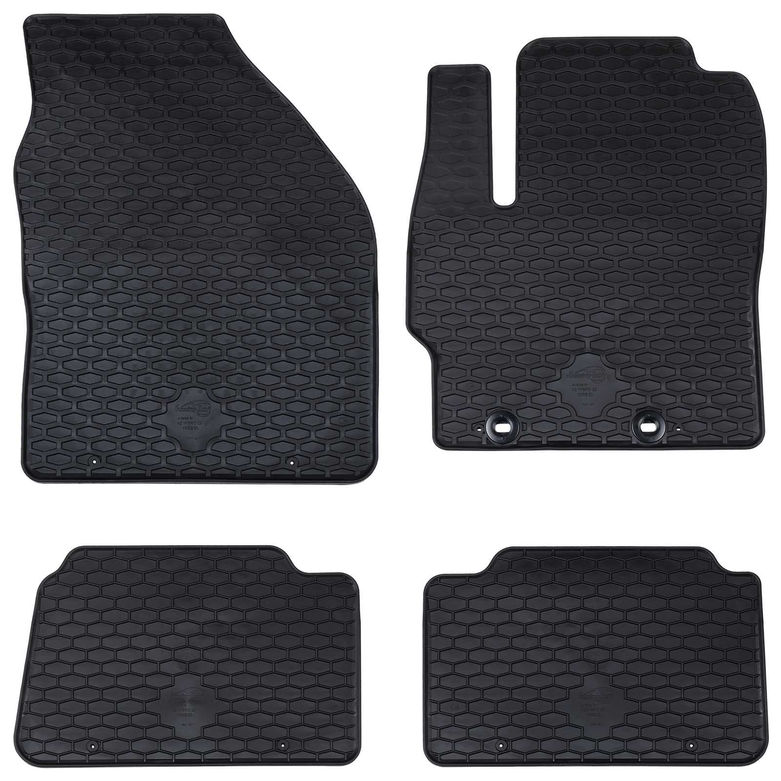 Bilmåtter 4 stk - sort gummi til Toyota Yaris/Yaris Cross (fra 2020)