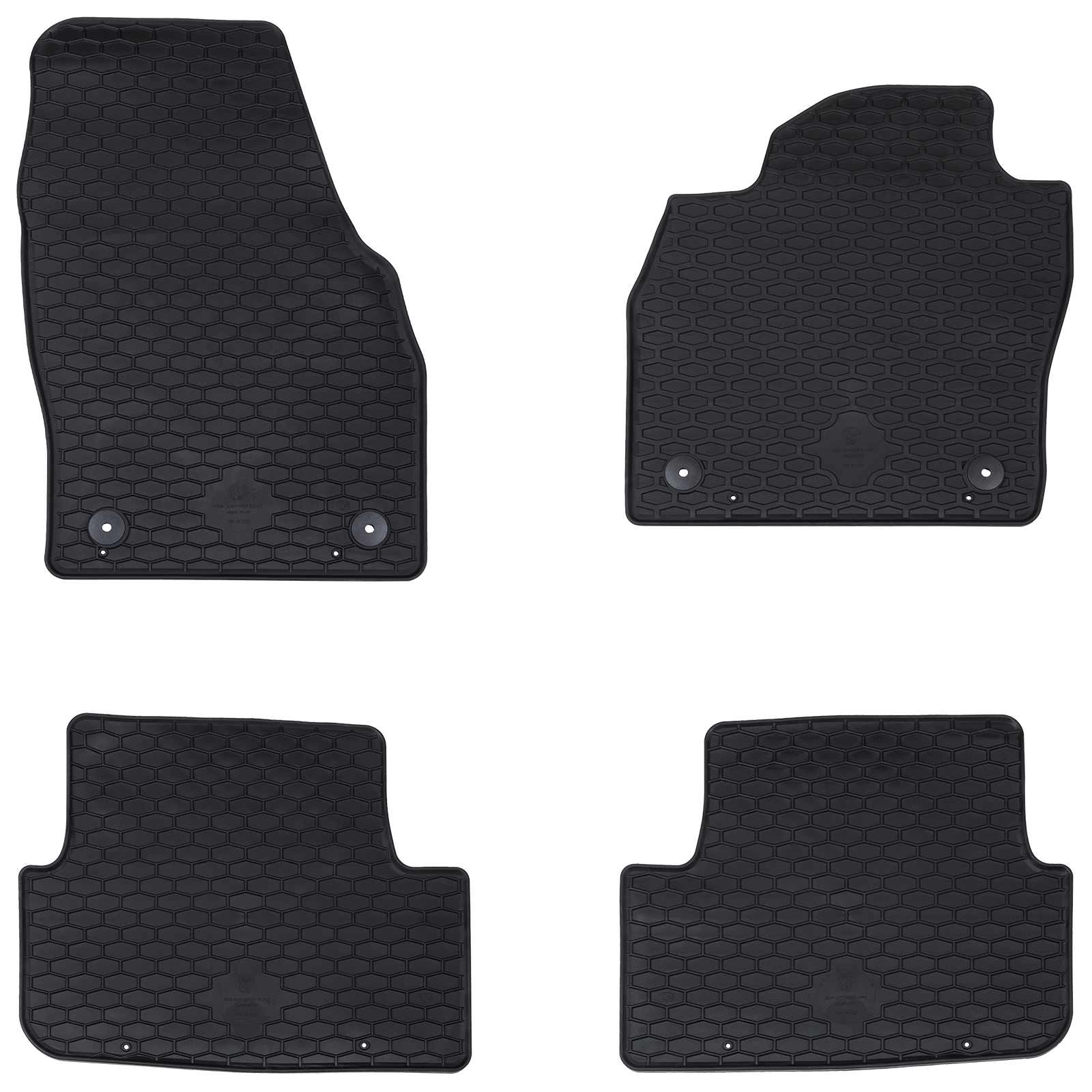 Gummibilmåtter 4 stk - sort - passer til SEAT Ibiza, Arona, VW Polo (2017-) og Audi A1 (2018-)