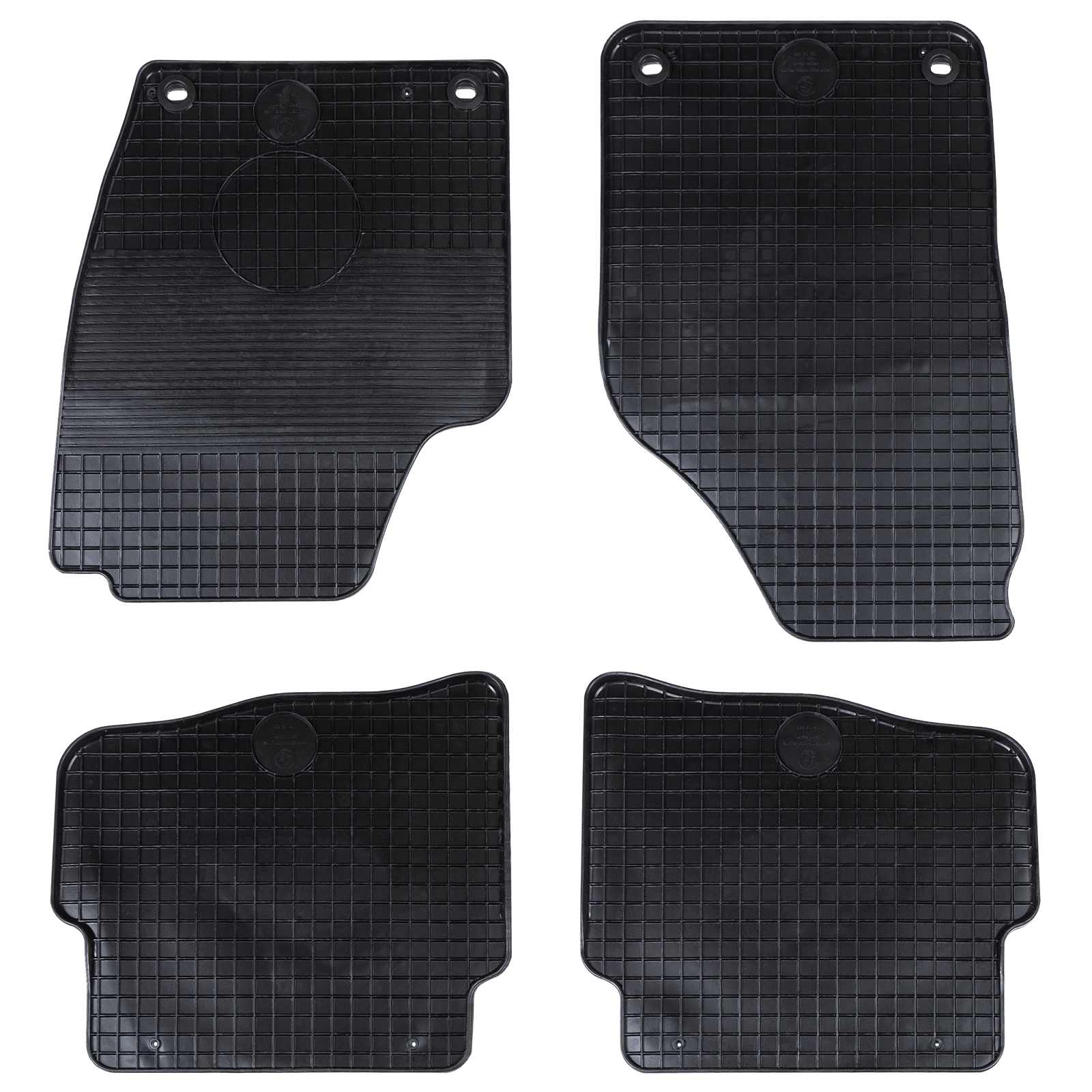 Bilmåtter i gummi - 4 stk, sort, passer til VW Polo 2001-2009