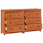 Sideboard 2 pcs VoksBrun 140 x 35 x 80 cm Massivt fyrretræ
