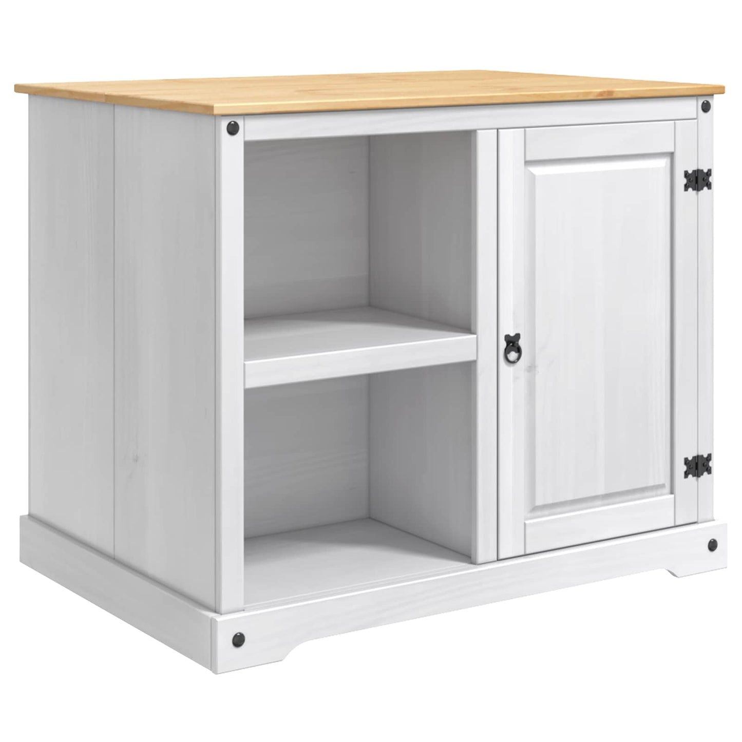 Køkkenvogn 2 pcs Hvid og Honning Voks 112 x 77 x 91,5 cm