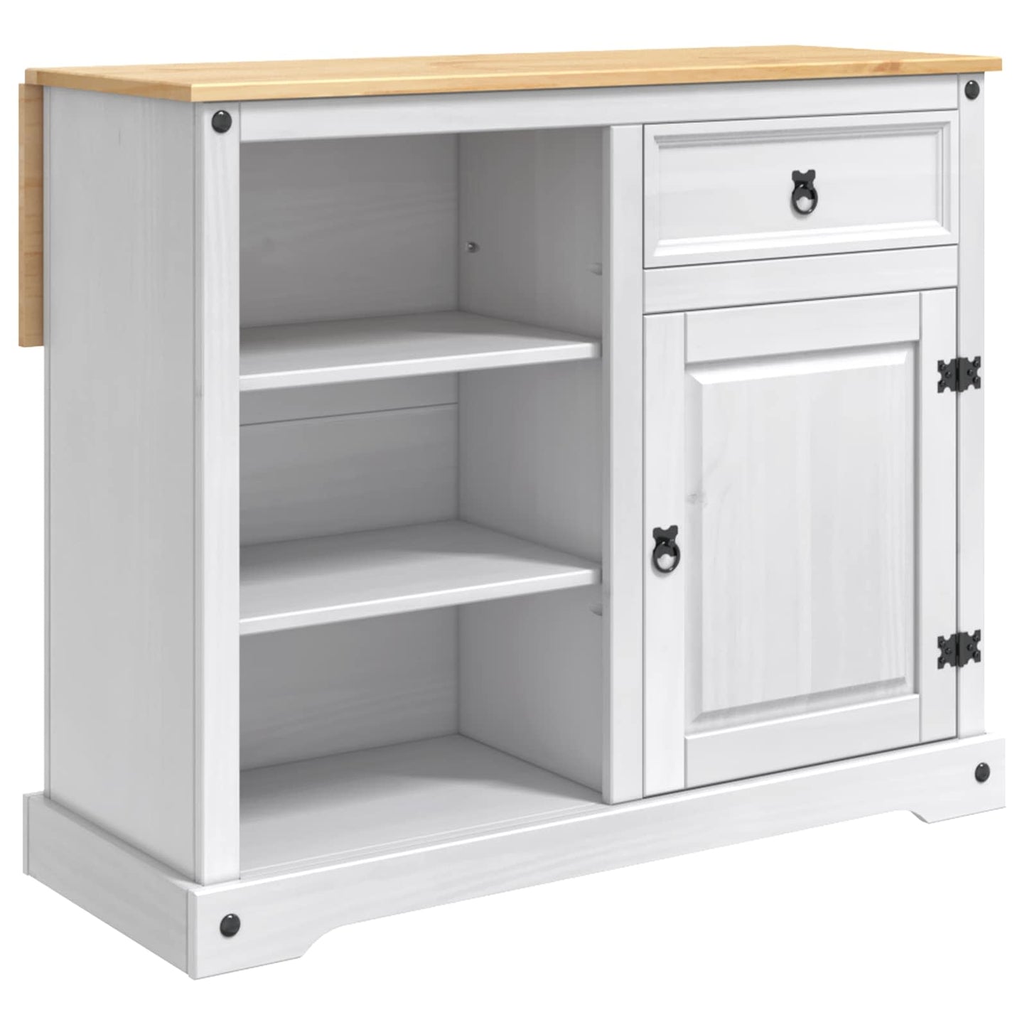 Køkkenvogn 2 pcs Hvid og Honning Voks 112 x 70 x 91,5 cm