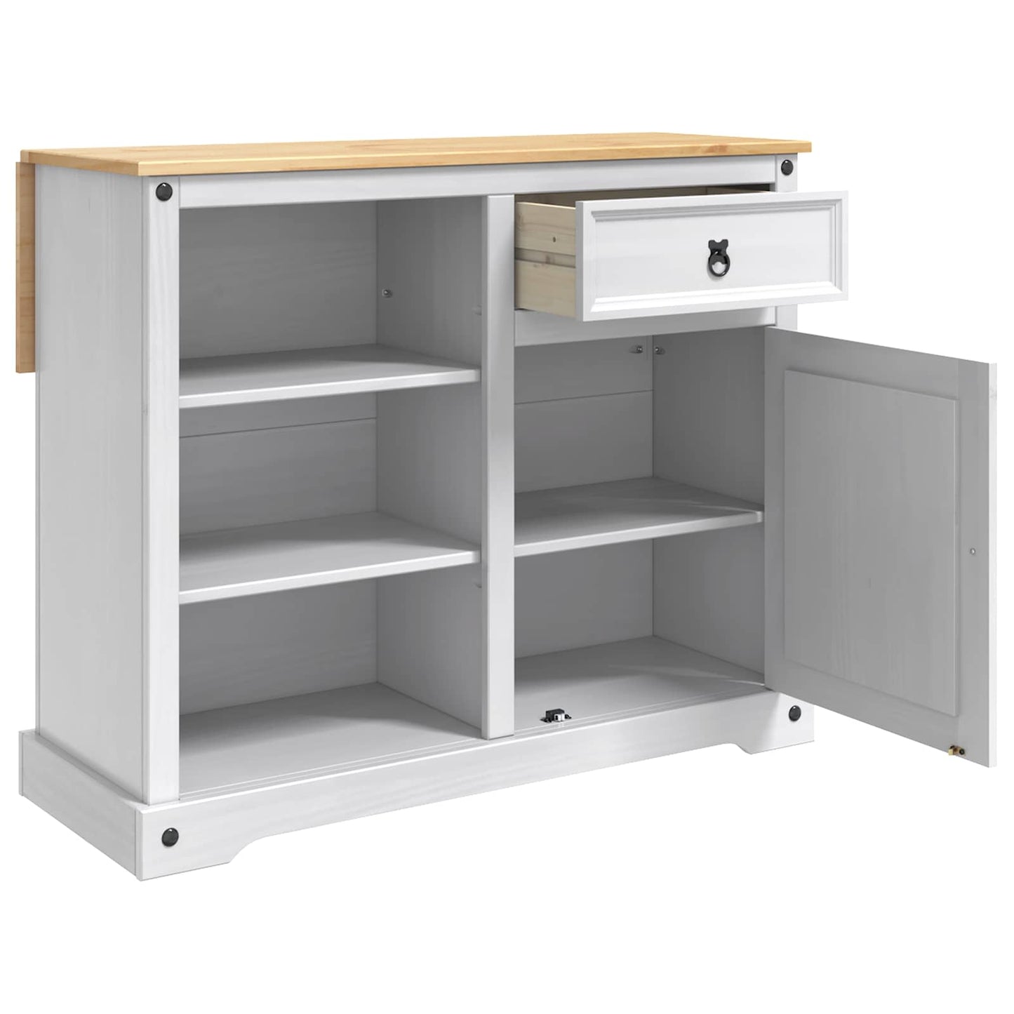 Køkkenvogn 2 pcs Hvid og Honning Voks 112 x 70 x 91,5 cm