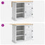 Køkkenvogn 2 pcs Hvid og Honning Voks 112 x 70 x 91,5 cm