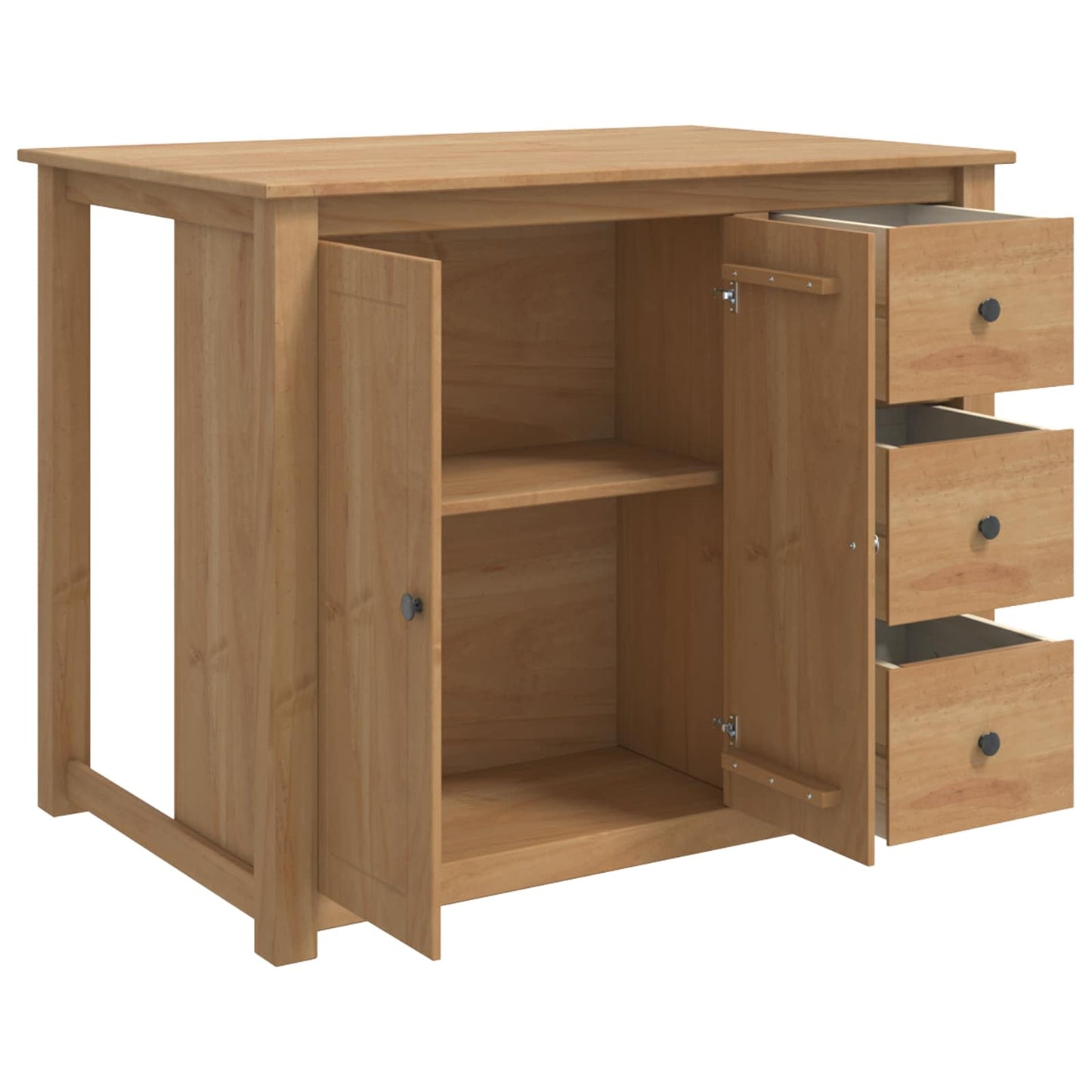 Køkkenvogn med dør PANAMA 2 pcs Honning Voks 112 x 77 x 90 cm
