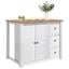 Køkkenvogn PANAMA 2 pcs Hvid og Honning Voks 112 x 77 x 90 cm