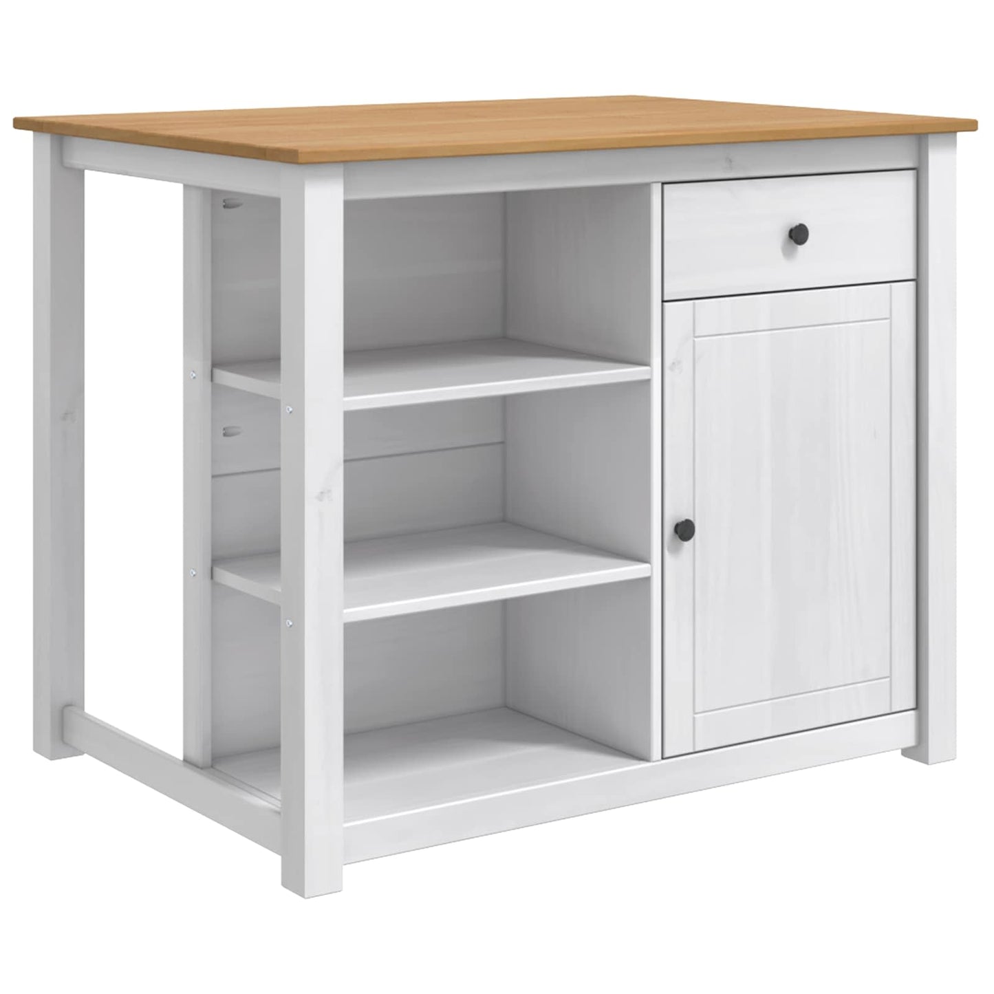 Køkkenvogn PANAMA 2 pcs Hvid og Honning Voks 112 x 77 x 90 cm