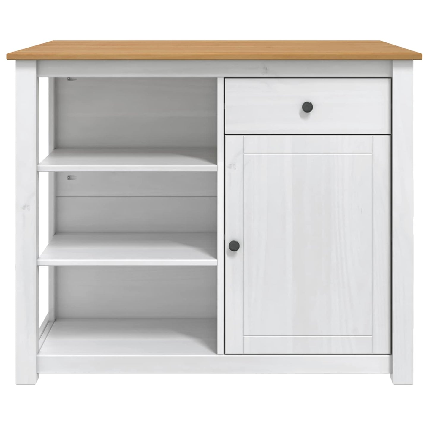 Køkkenvogn PANAMA 2 pcs Hvid og Honning Voks 112 x 77 x 90 cm