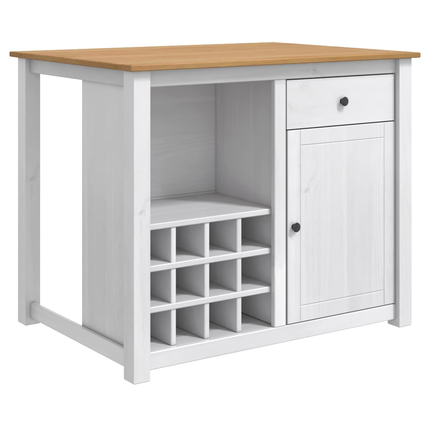Køkkenvogn PANAMA 2 pcs Hvid og Honning Voks 112 x 77 x 90 cm