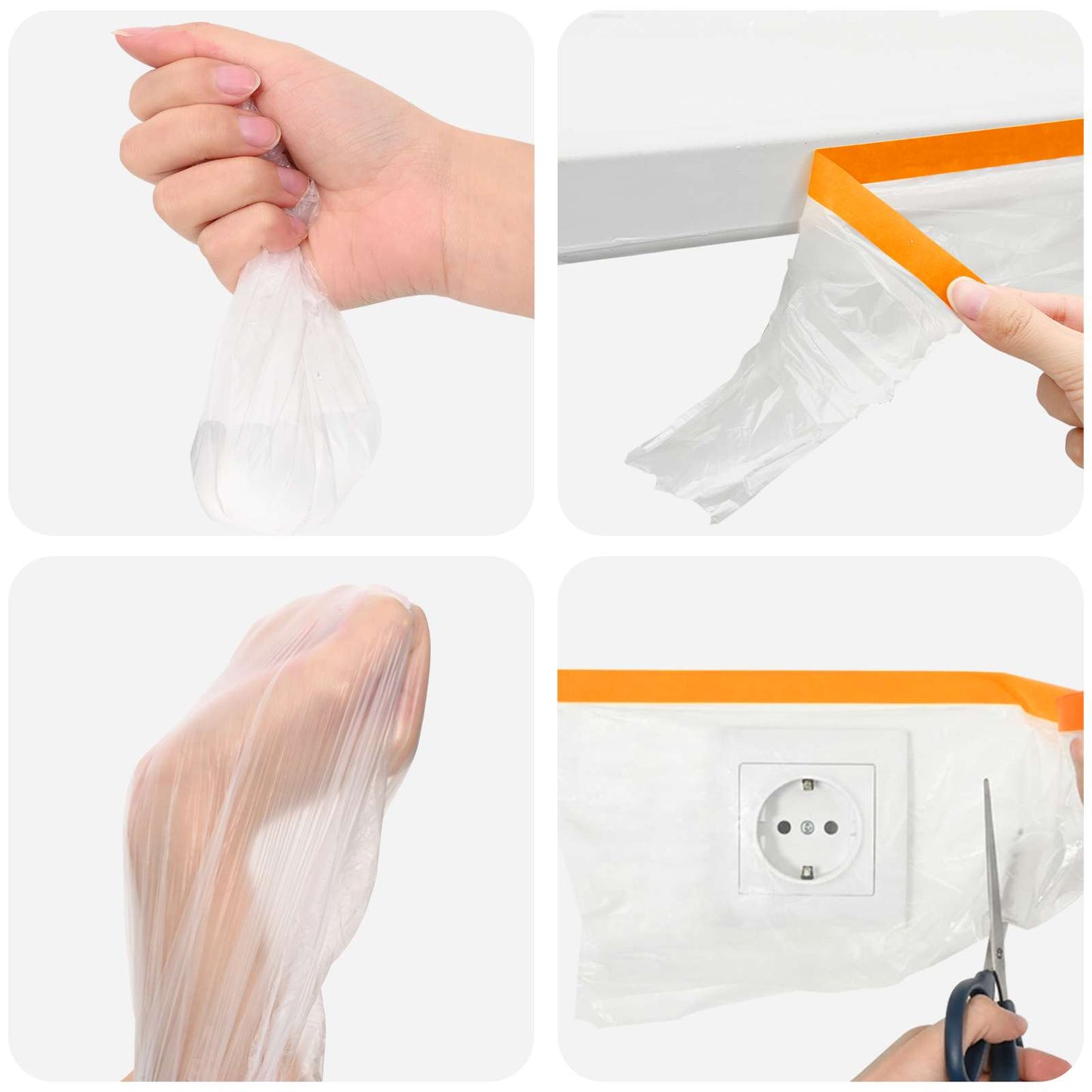 Støvbetræk med klæbende tape 12 pcs Transparent 55 x 3300 cm