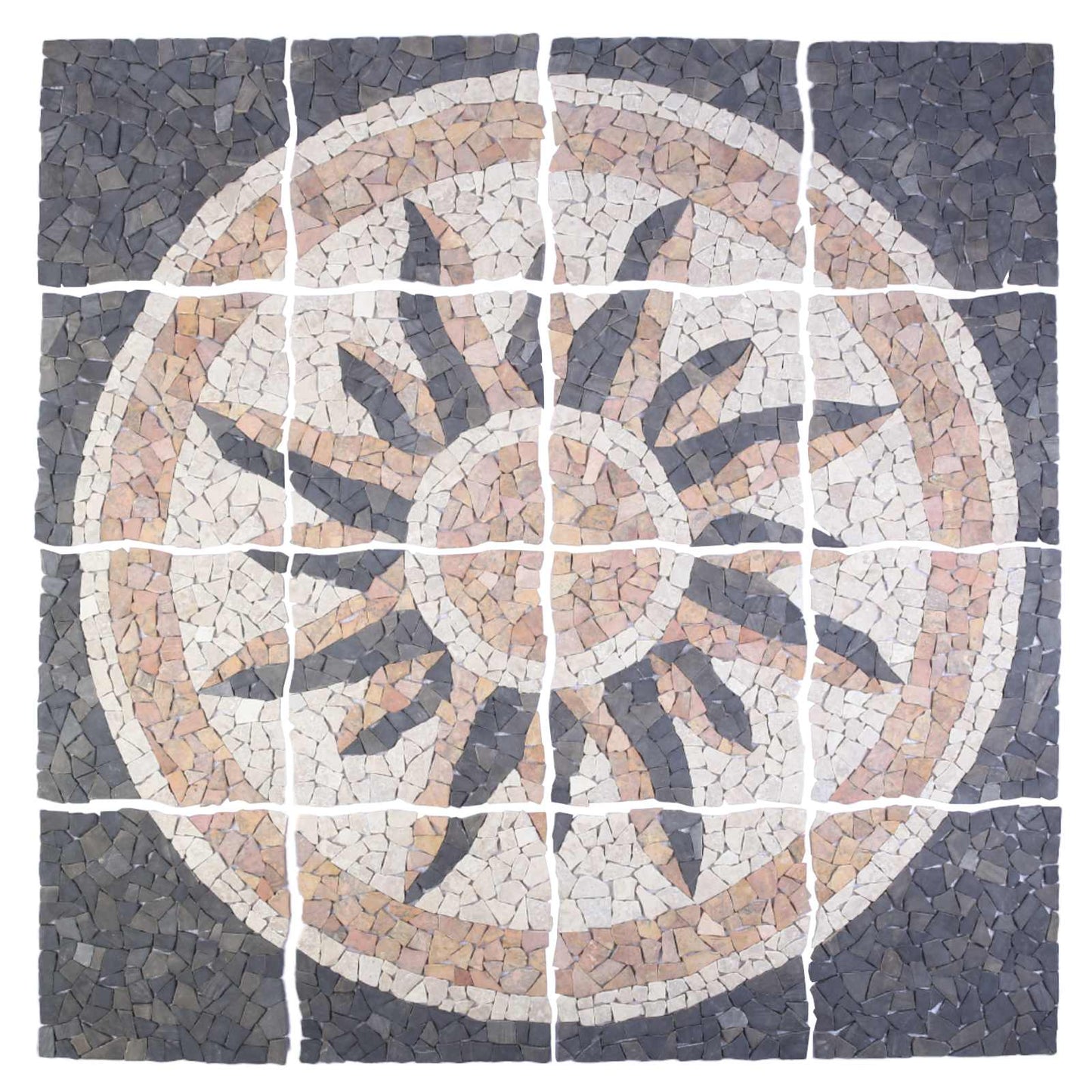 Mosaikfliser Solmønster Flerfarvet 120 x 120 cm Marmor