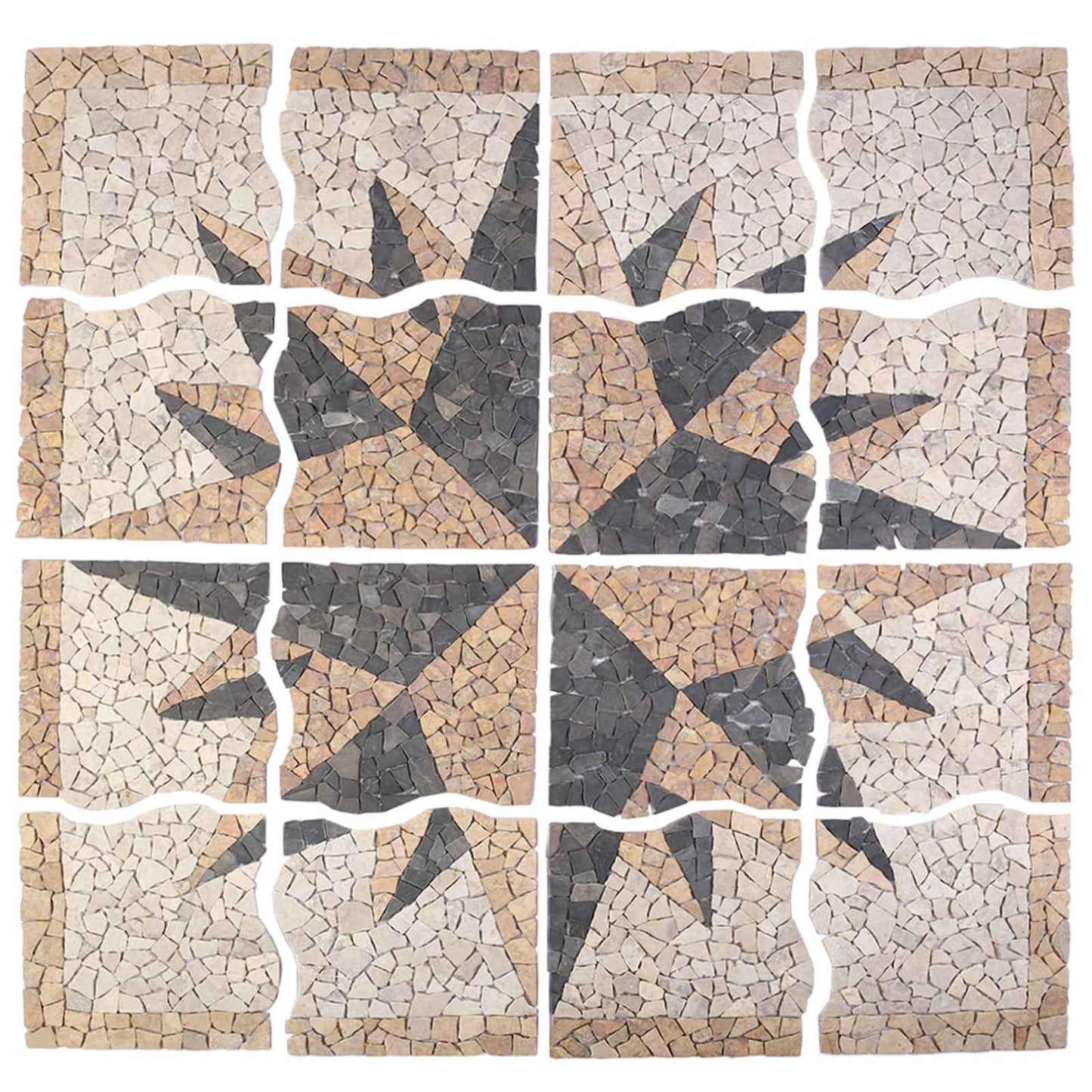 Mosaikfliser Vind Mønster Flerfarvet 120 x 120 cm Marmor