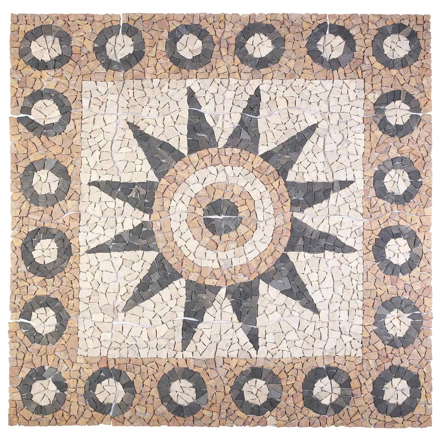 Mosaikfliser med blomsterdesign Flerfarvet 120 x 120 cm Marmor