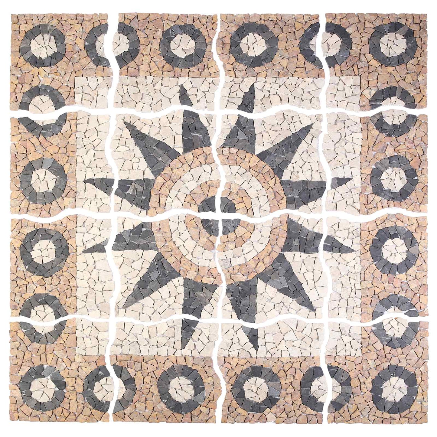 Mosaikfliser med blomsterdesign Flerfarvet 120 x 120 cm Marmor