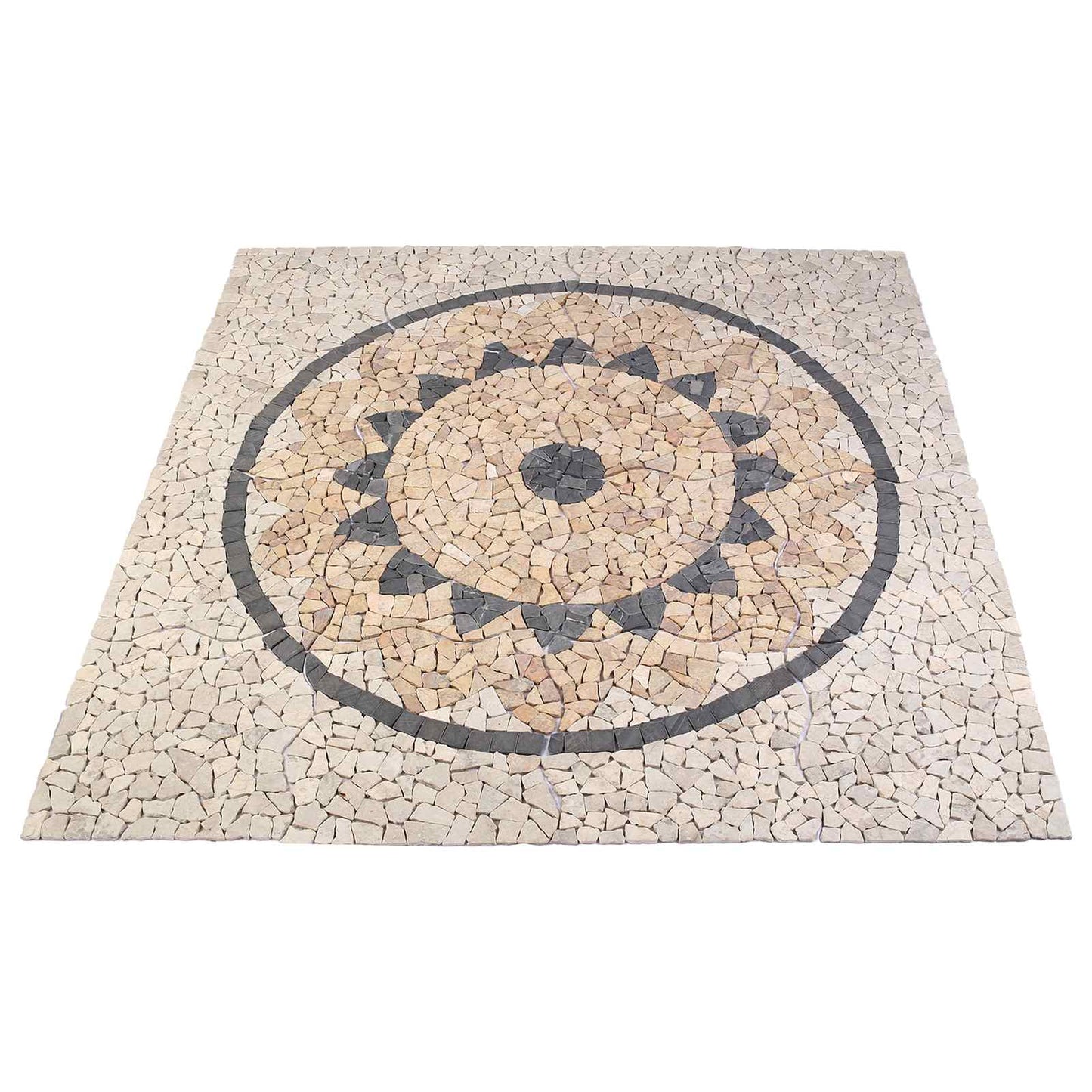 Mosaic Fliser Solsikke Mønster Flerfarvet 120 x 120 cm Marmor
