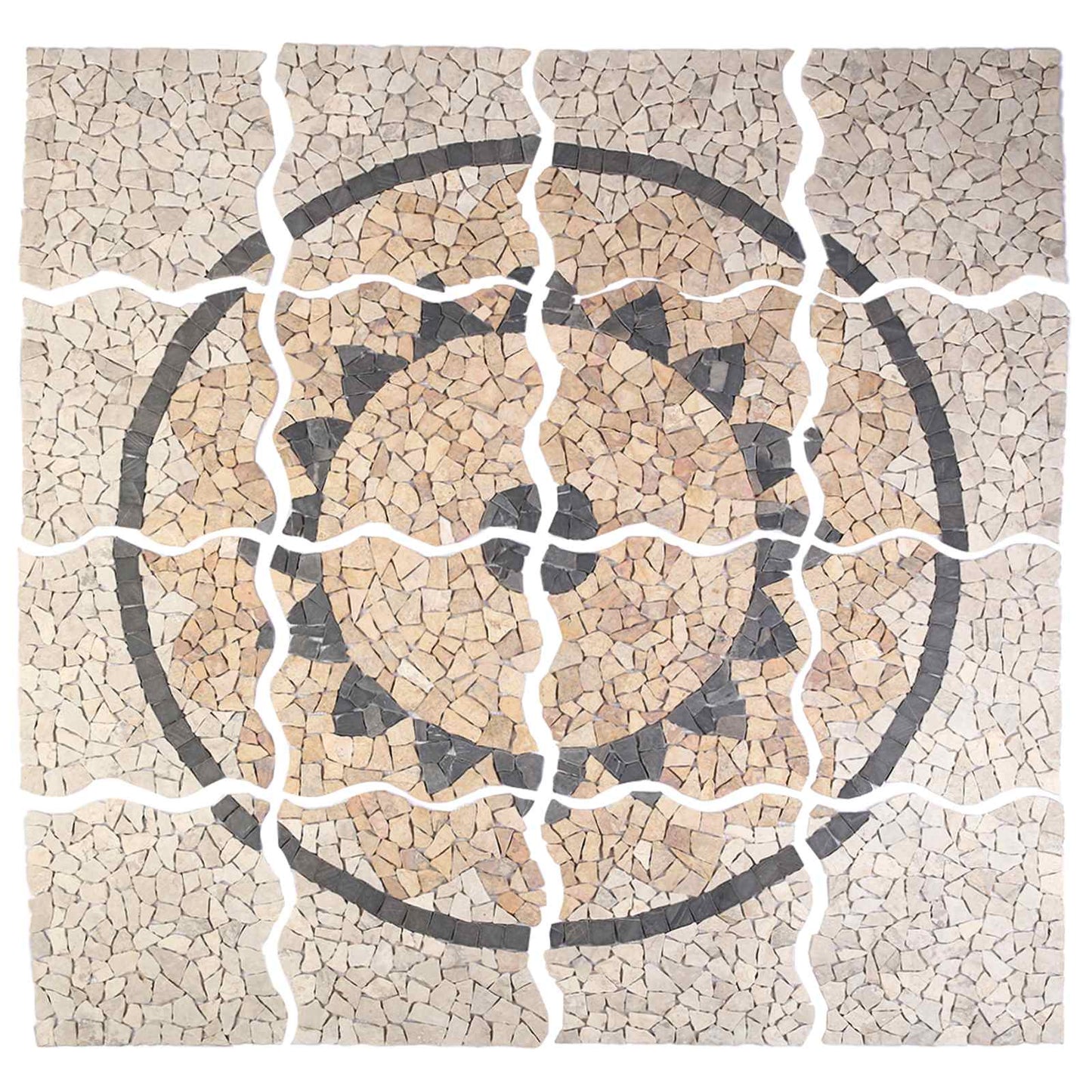 Mosaic Fliser Solsikke Mønster Flerfarvet 120 x 120 cm Marmor