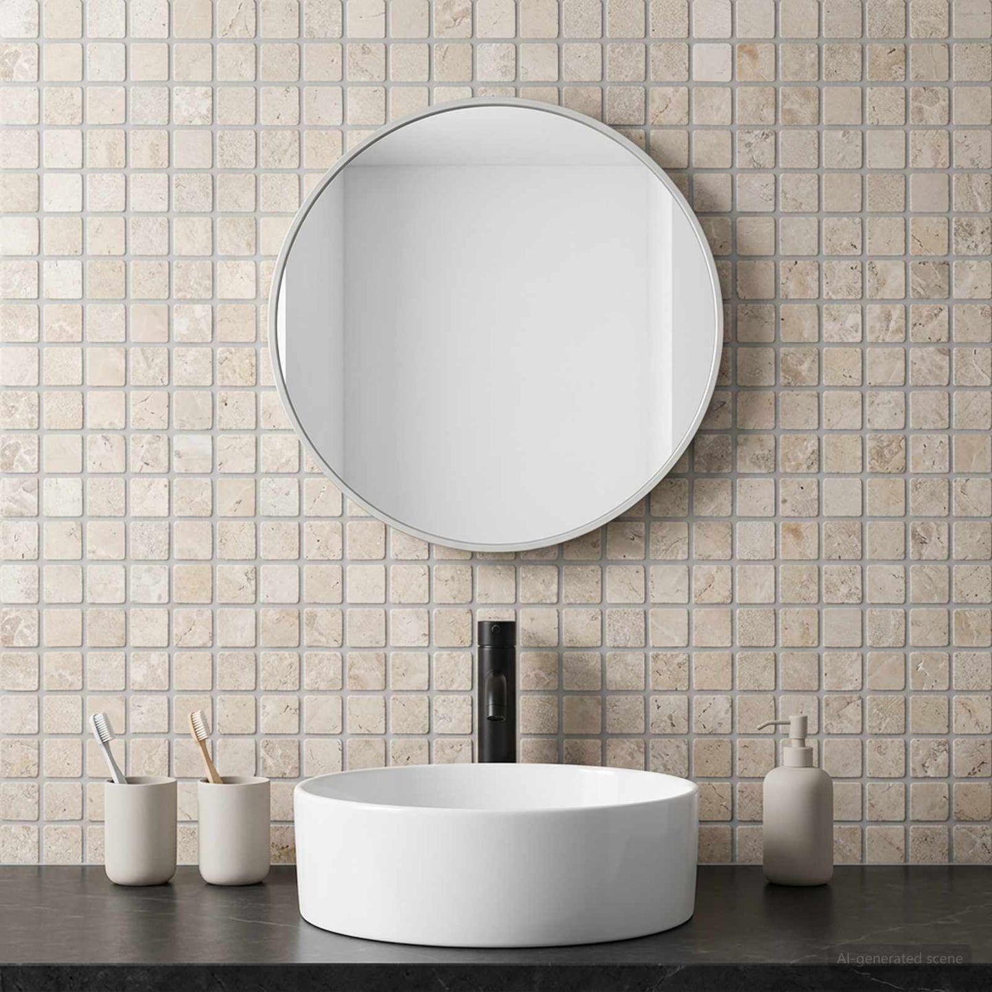Mosaik Fliser Cremefarvet 30 x 30 cm Marmor