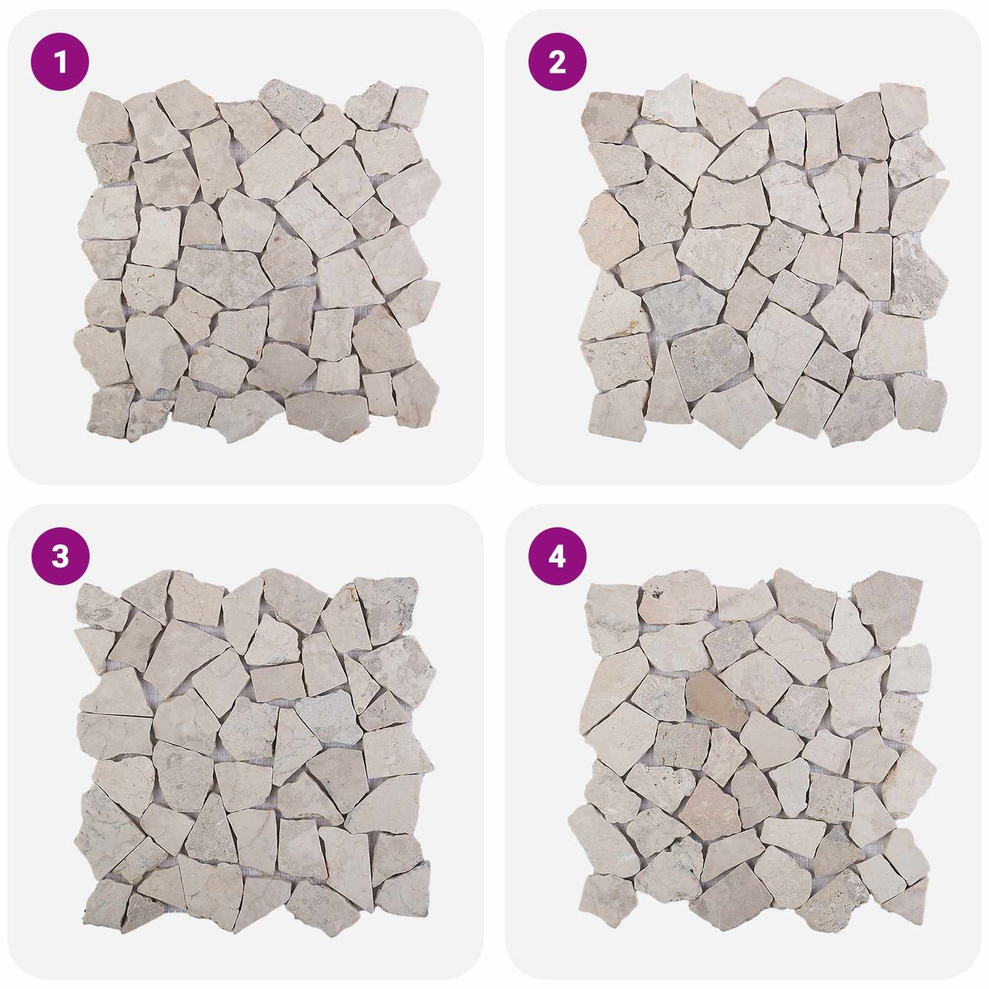 Mosaik Fliser Cremefarvet 30 x 30 cm Marmor
