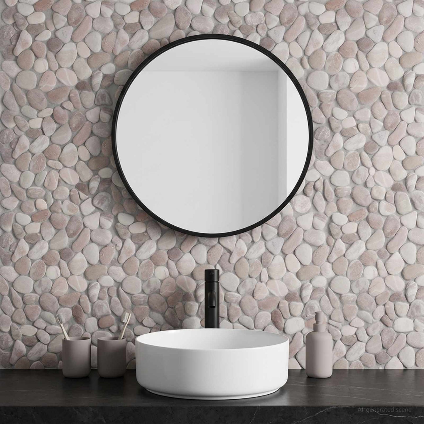 Pebble Fliser Beige og lys rosa 30 x 30 cm Flod Pebble