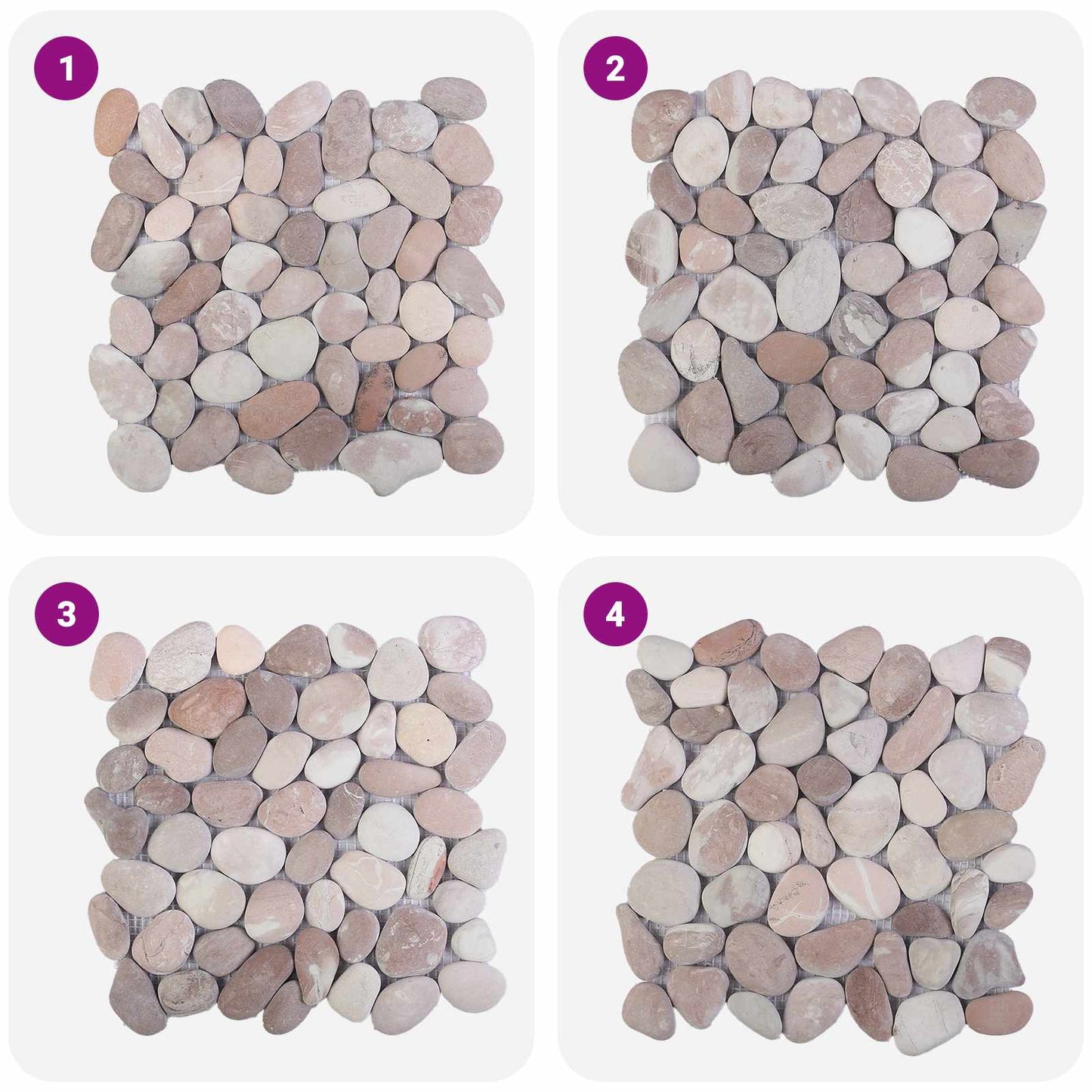 Pebble Fliser Beige og lys rosa 30 x 30 cm Flod Pebble