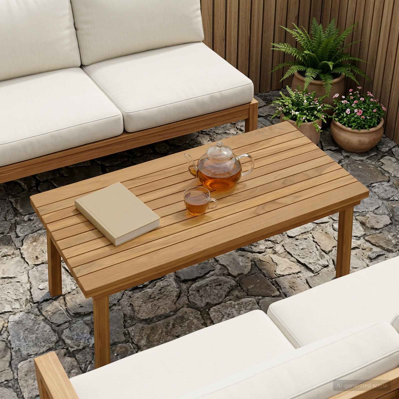 Bordplade 80 x 40 x 3,5 cm Rektangulær Massiv Teaktræ billede