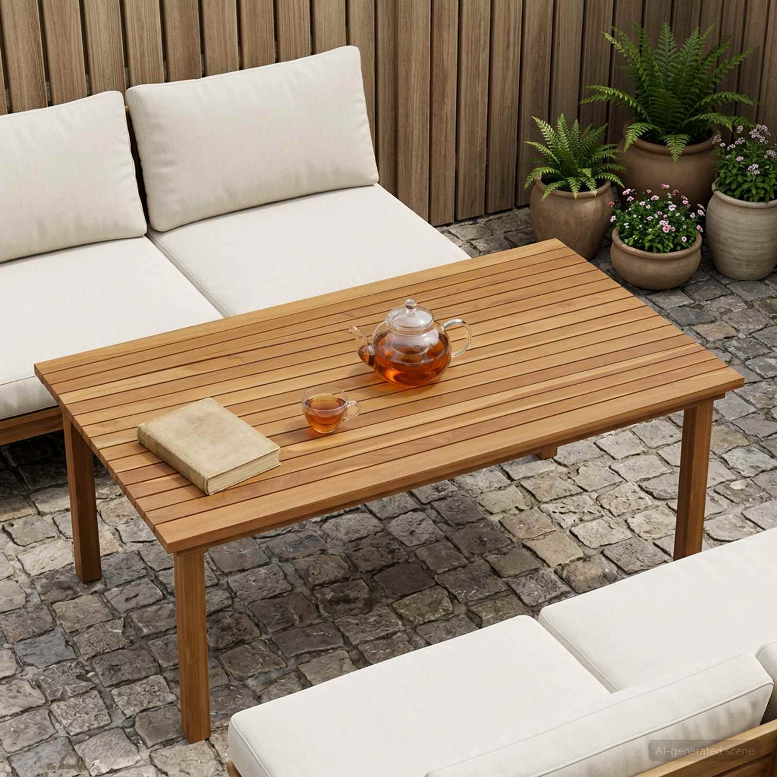 Bordplade 110 x 55 x 3,5 cm Rektangulær Massiv Teaktræ billede