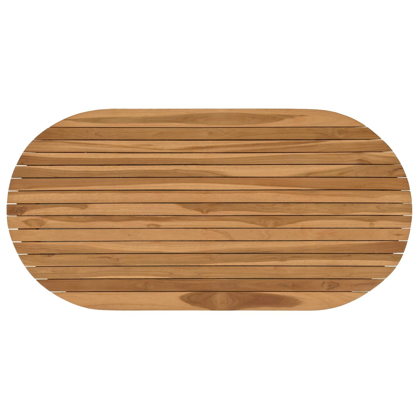 Bordplade 110 x 55 x 3,5 cm Oval Massiv Teaktræ Naturfarvet