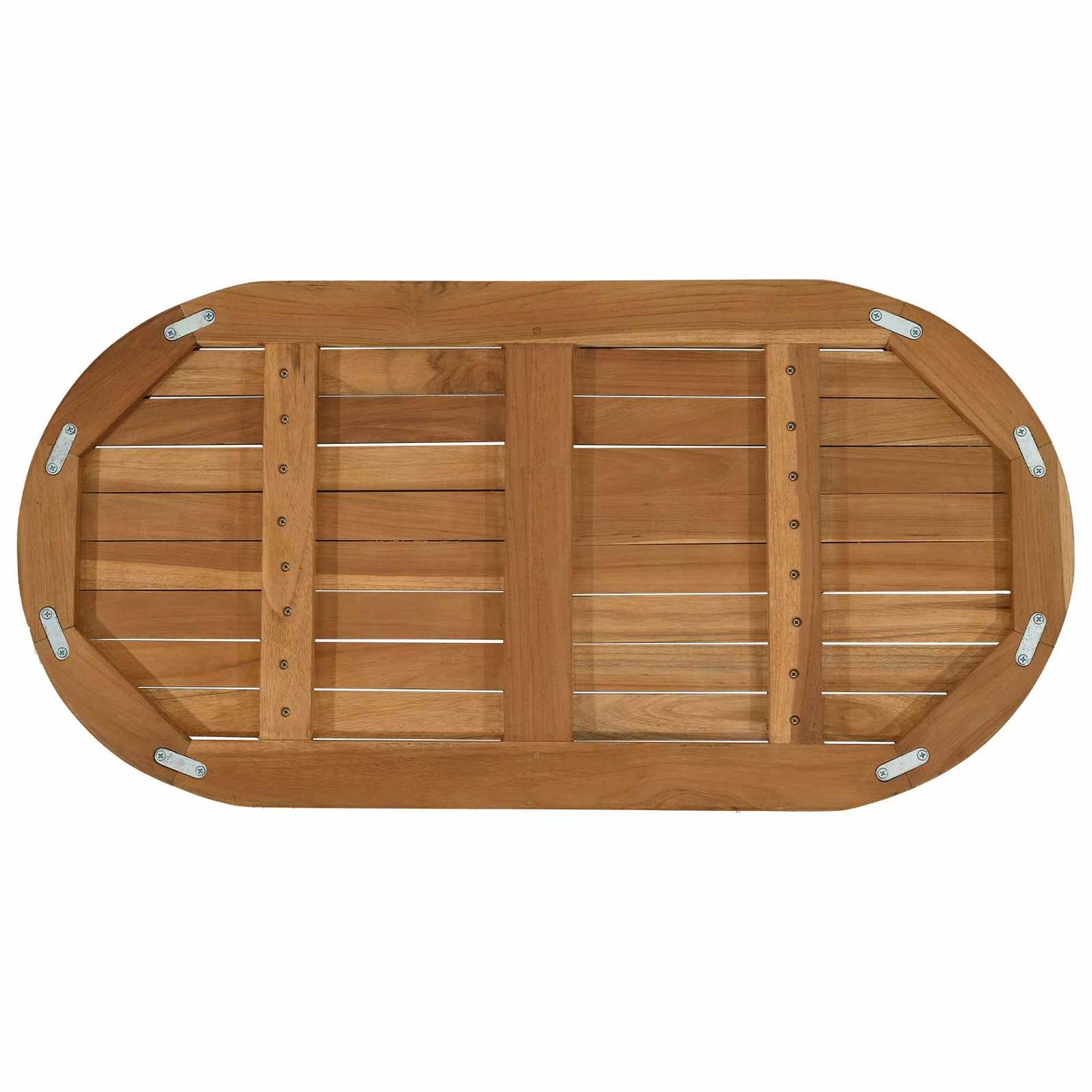 Bordplade 80 x 40 x 2,5 cm Oval Massiv Teaktræ Naturfarvet