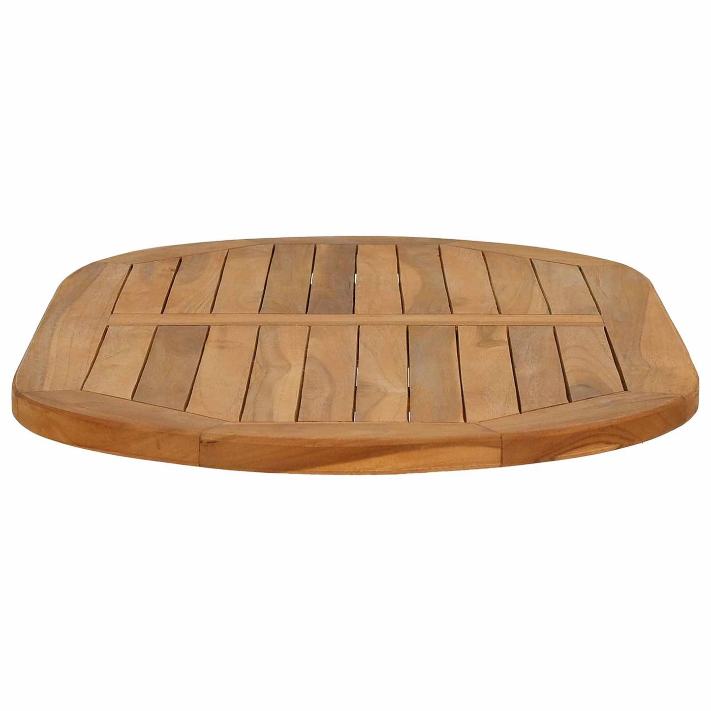 Bordplade Oval Massiv Teaktræ Naturfarvet