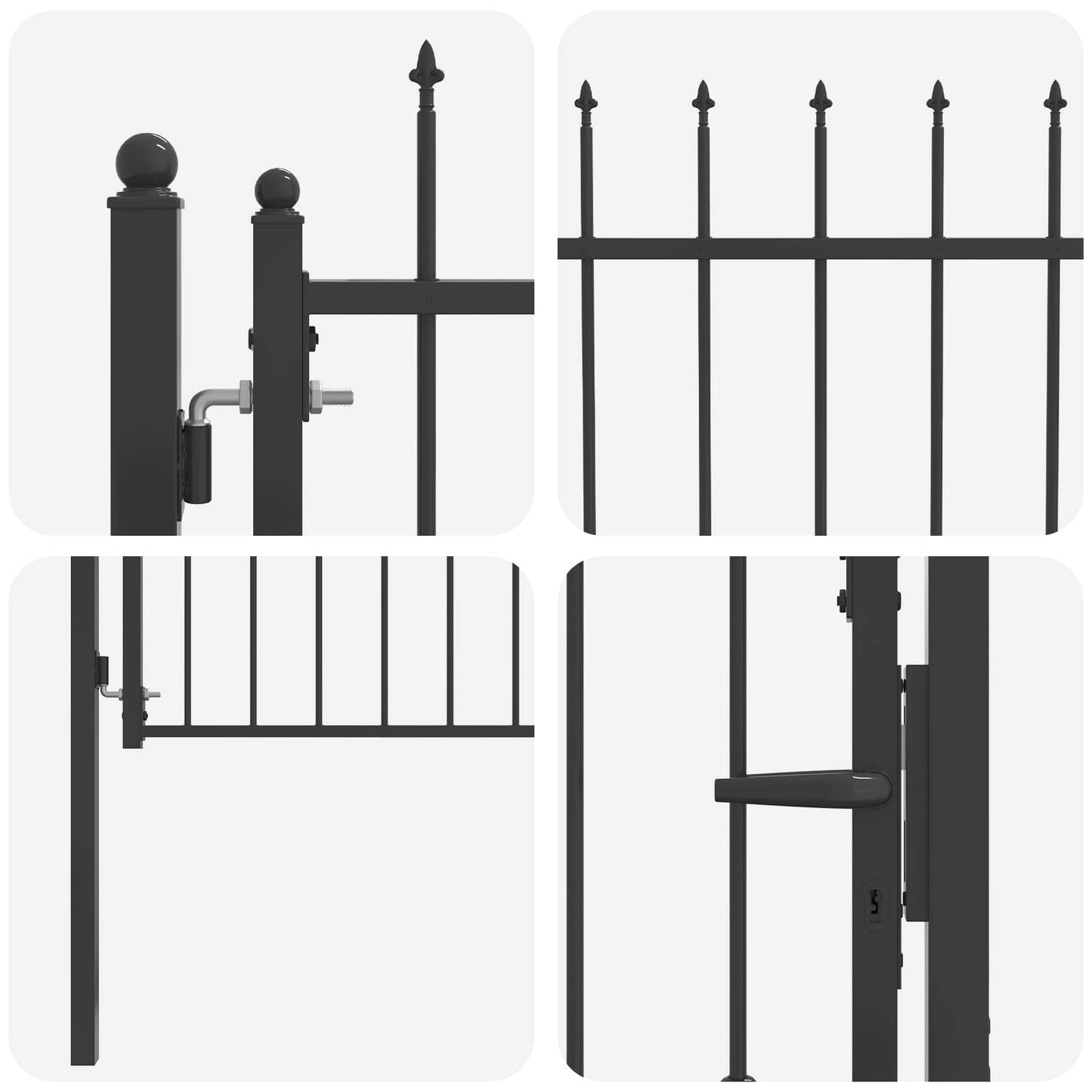 Hegnport HORST 100 x 100 cm Metal Sort Låses